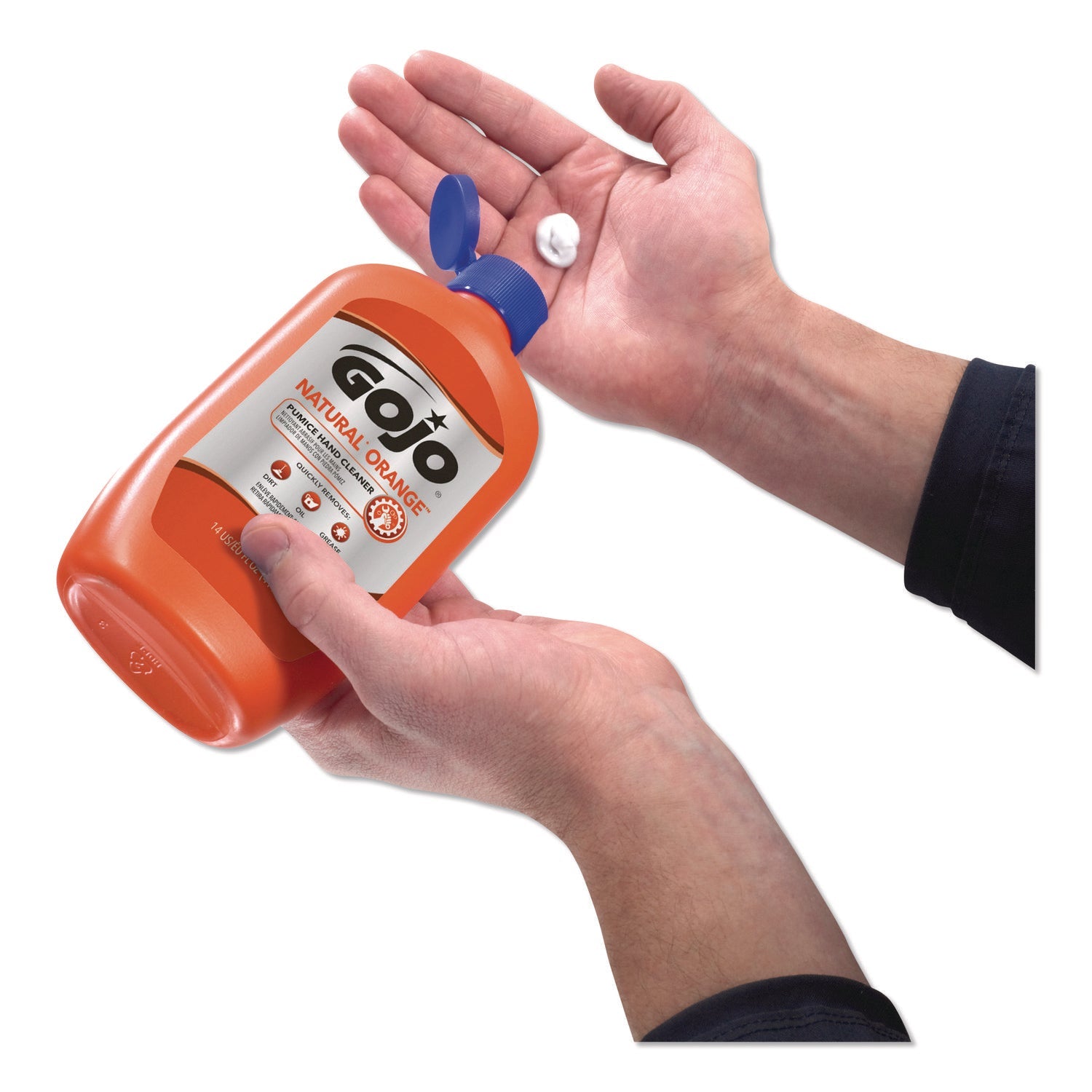 GOJO® NATURAL ORANGE Pumice Hand Cleaner, Citrus Scent, 14 oz, 12/Carton