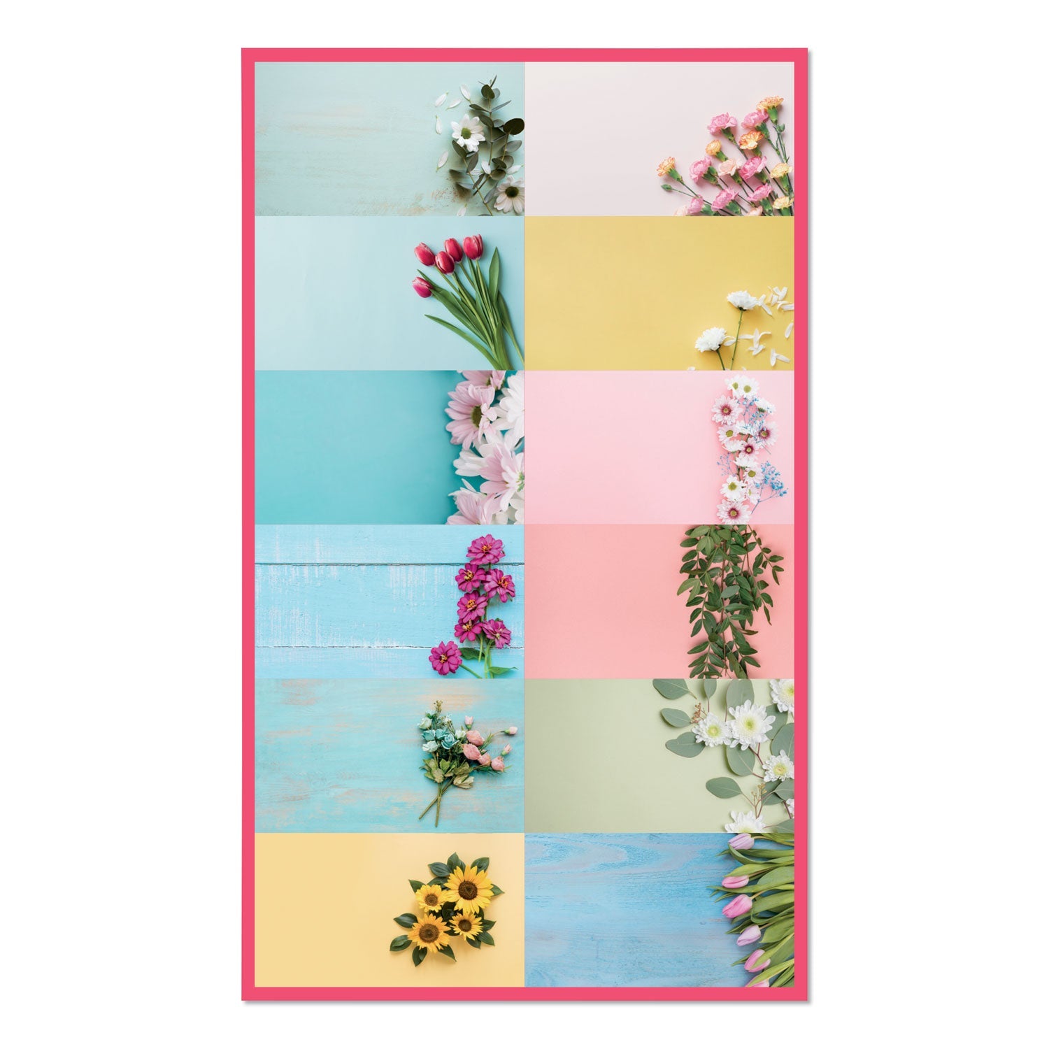 Blueline® Romantic Wall Calendar, Floral Photography, 12 x 17, White/Multicolor Sheets, 12-Month (Jan to Dec): 2025 - Bloom Skins