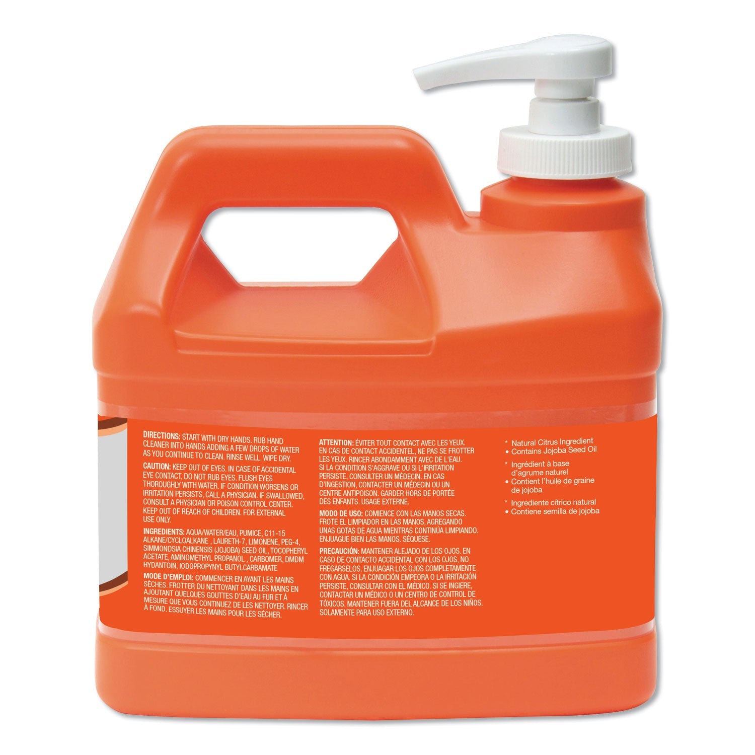 GOJO® NATURAL ORANGE Pumice Hand Cleaner, Citrus Scent, 0.5 gal