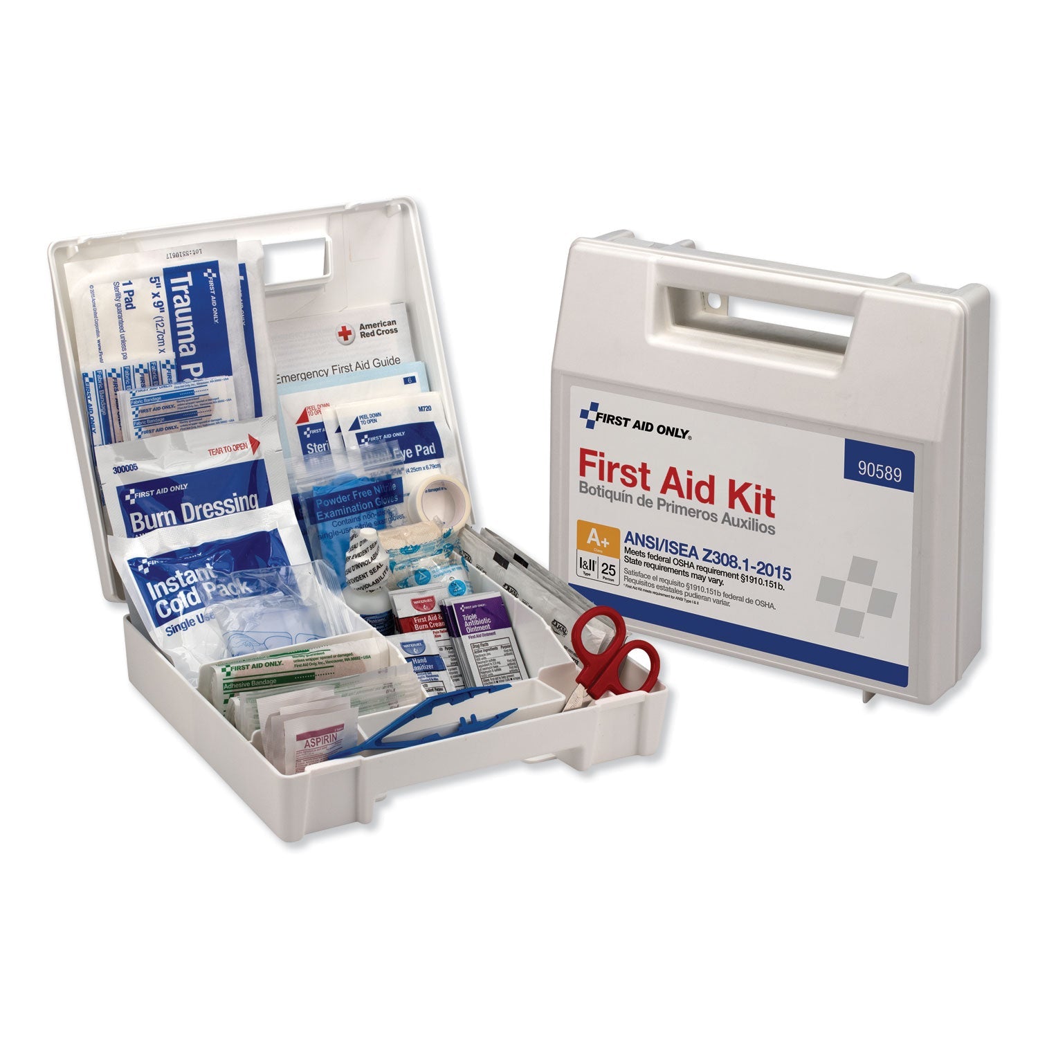 25 Person First Aid Kit | 141-Piece Plastic Case