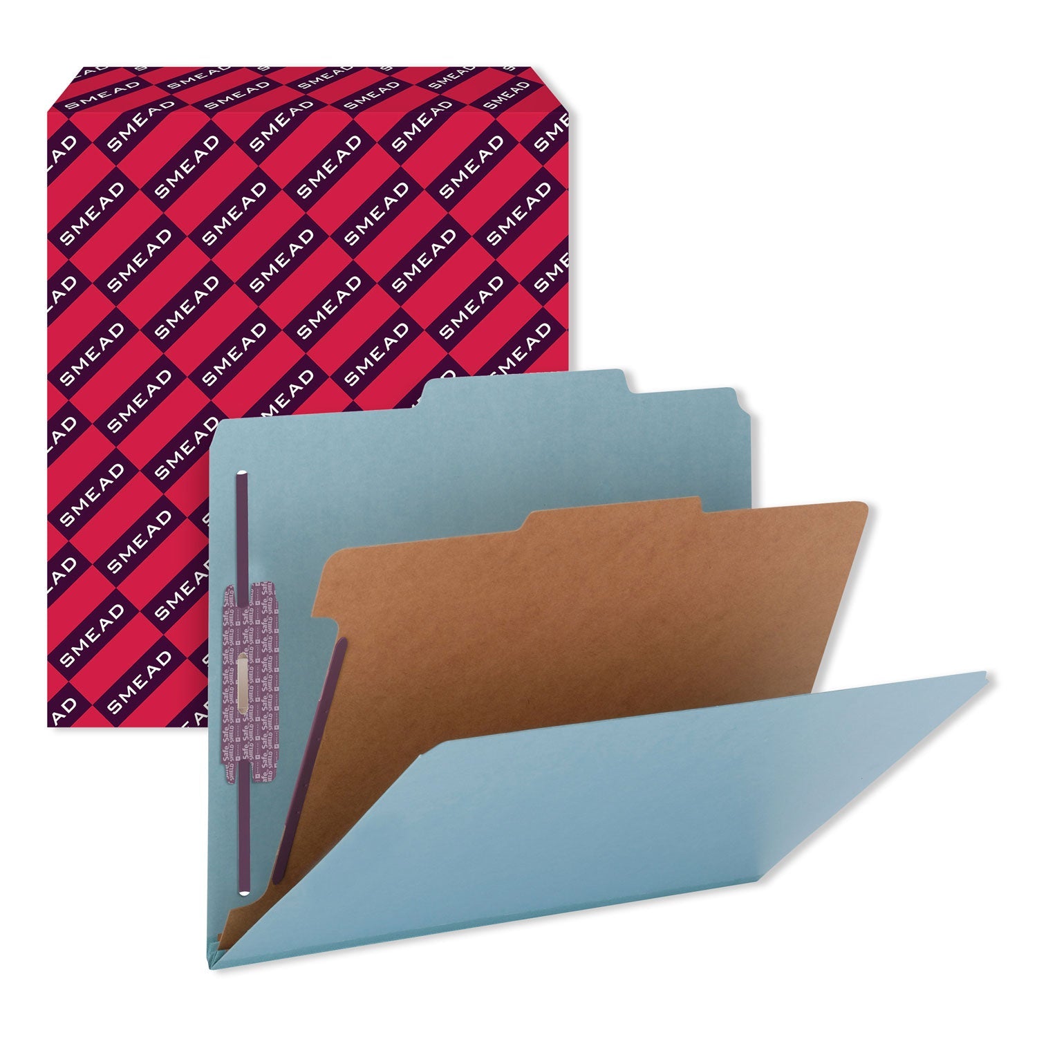 Classification Folders | Smead Four-Section Blue