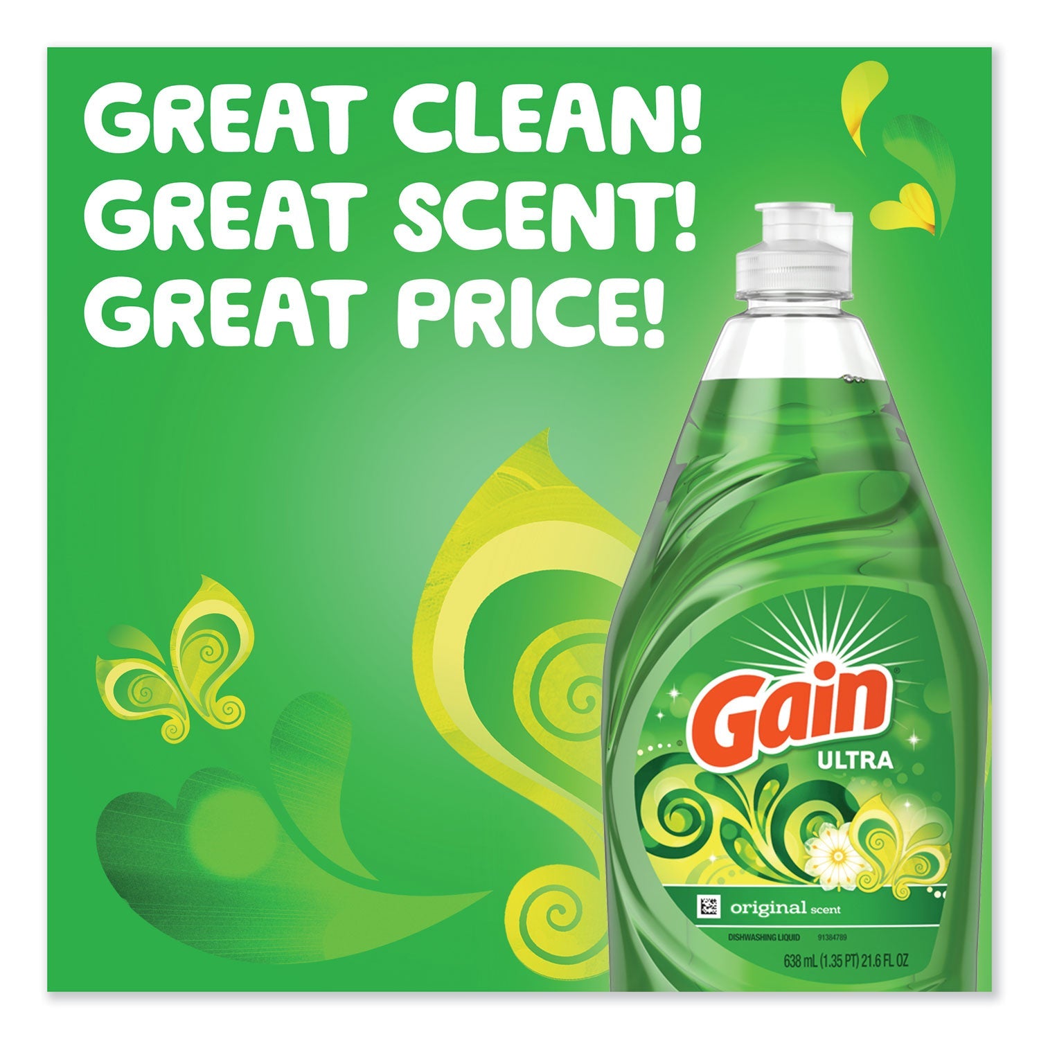 Gain® Dishwashing Liquid, Gain Original, 38 oz Bottle