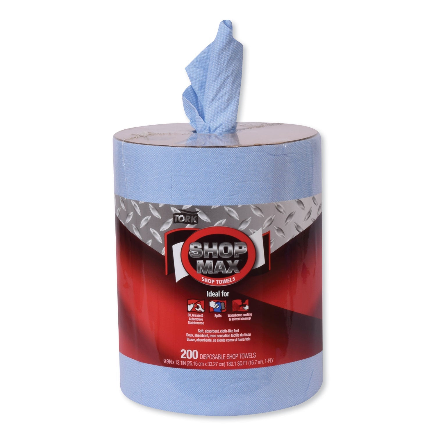 Tork® Advanced ShopMax Wiper 450, Centerfeed Refill, 9.9 x 13.1, Blue, 200/Roll, 2 Rolls/Carton