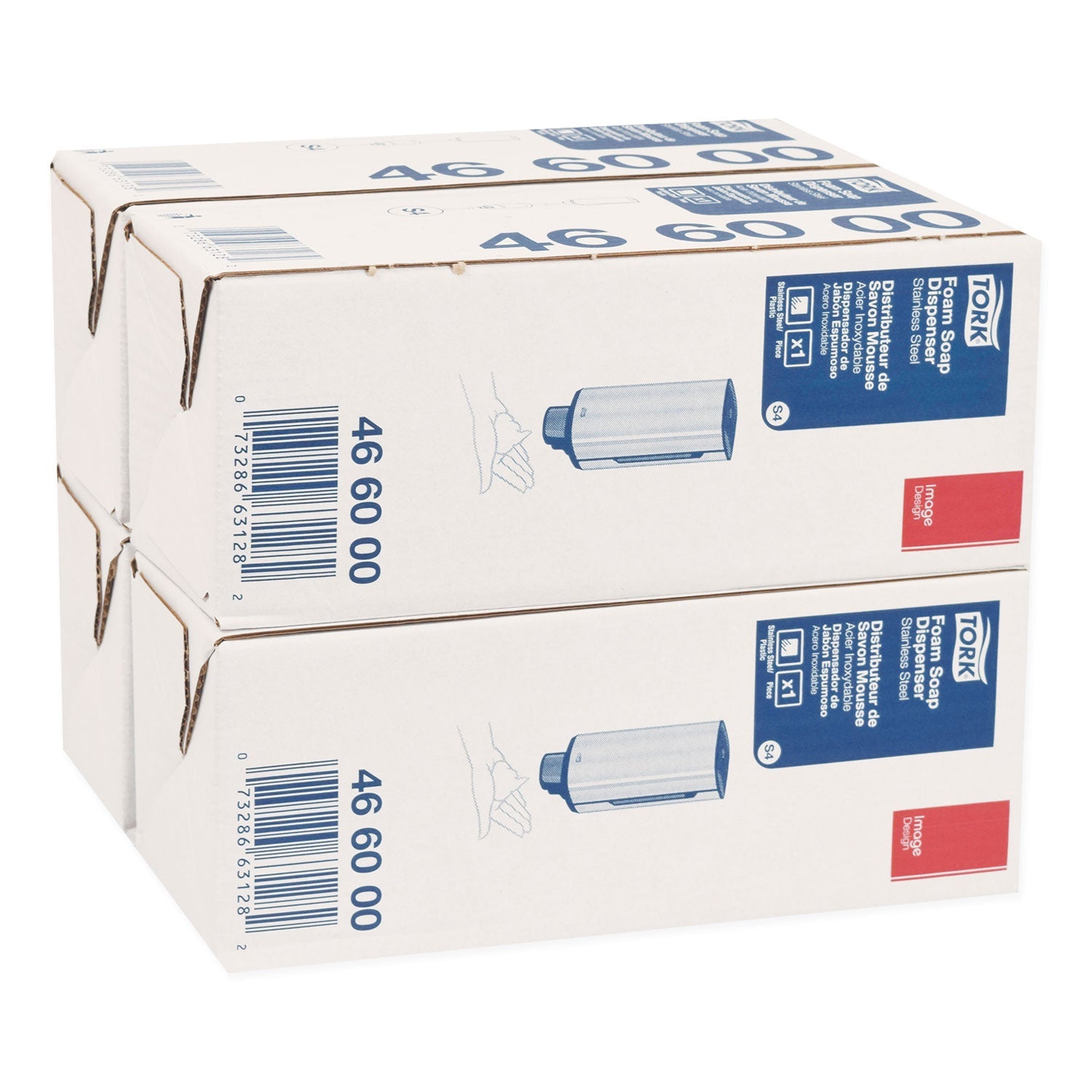 Tork® Foam Skincare Manual Dispenser, 1 L Bottle; 33 Oz Bottle, 4.25 X 4.25 X 11.38, Stainless Steel