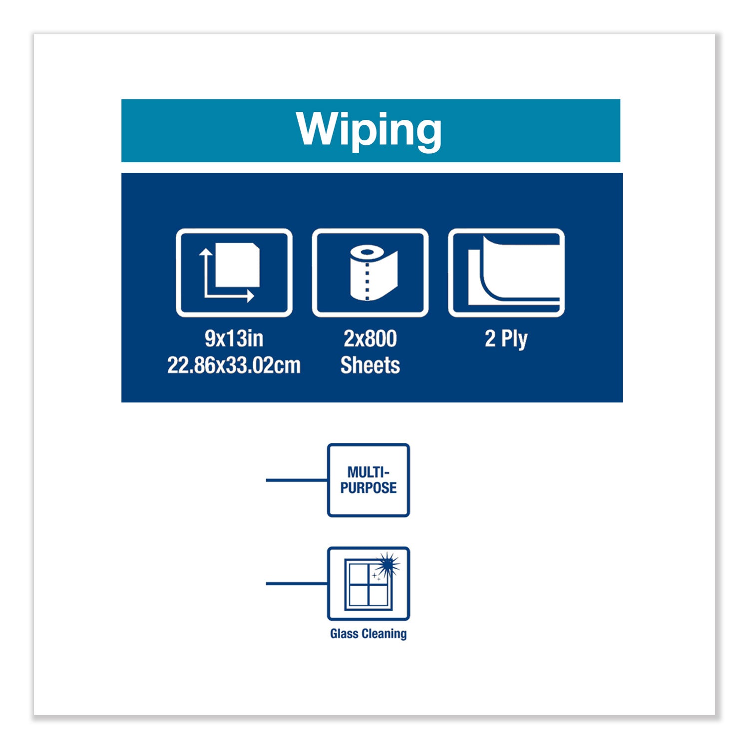 Tork® Paper Wiper, Centerfeed, 2-Ply, 9 X 13, White, 800/roll, 2 Rolls/carton