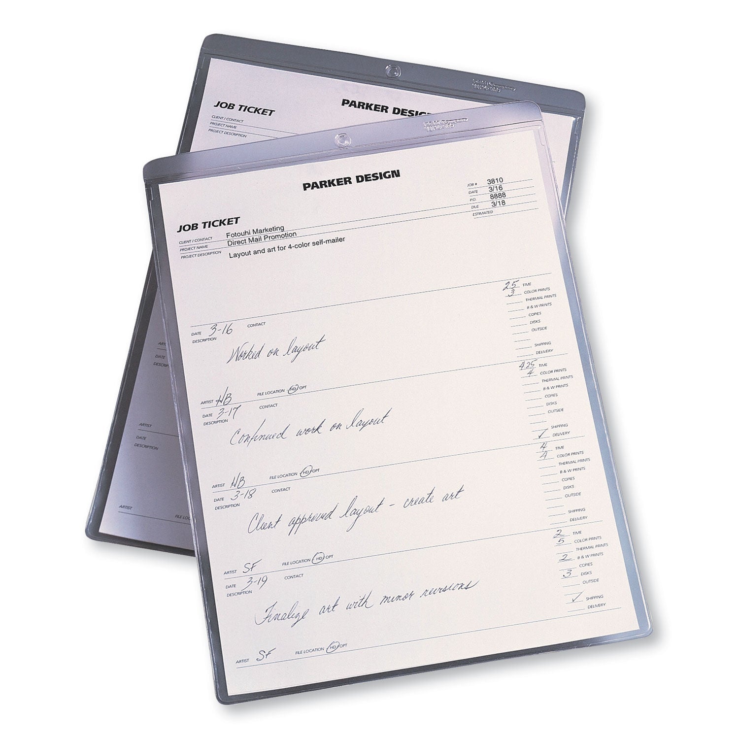 Avery® Job Ticket Holders, Heavy Gauge Vinyl, 9 X 12, Clear, 10/pack
