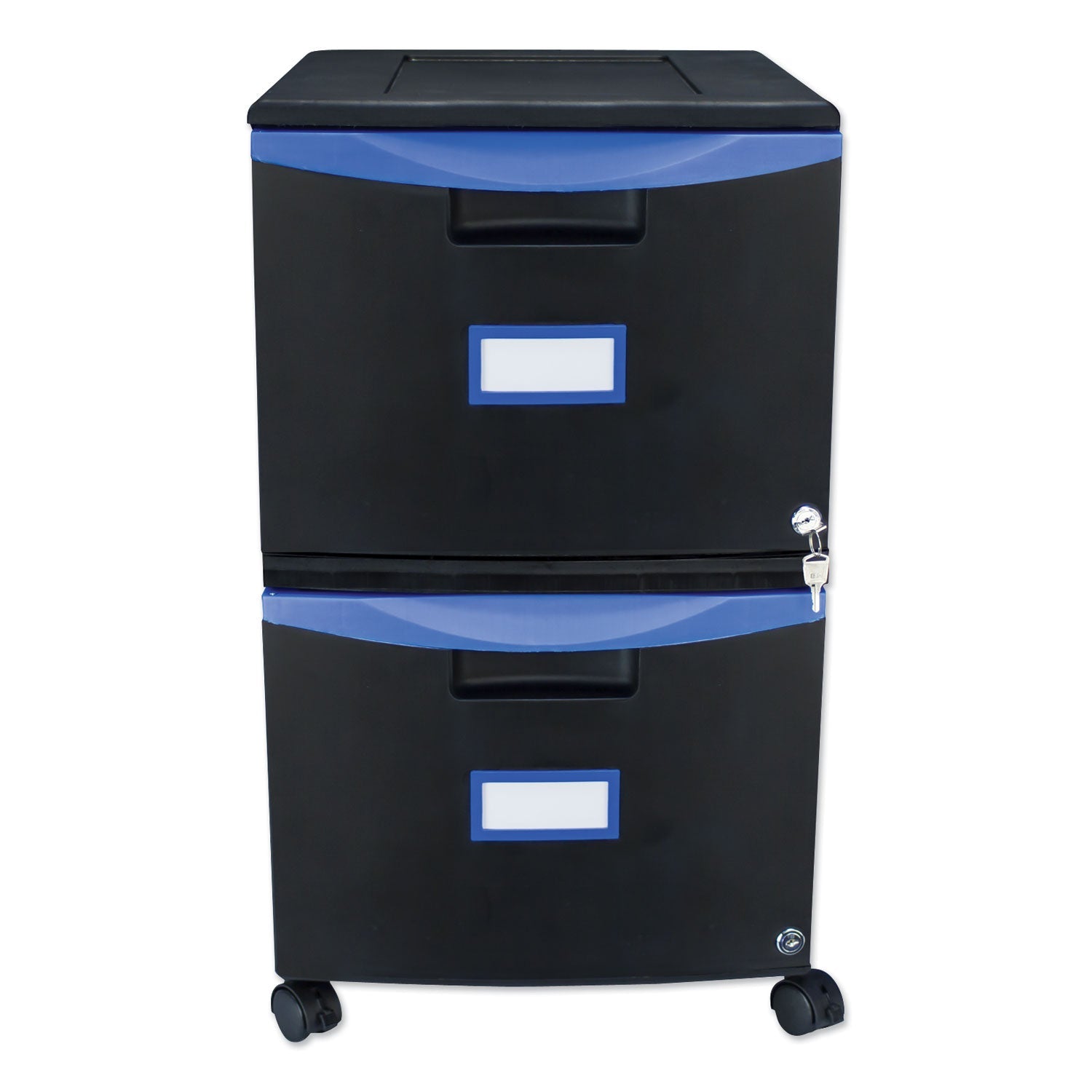 Mobile Filing Cabinet | Storex 2-Drawer Black/Blue