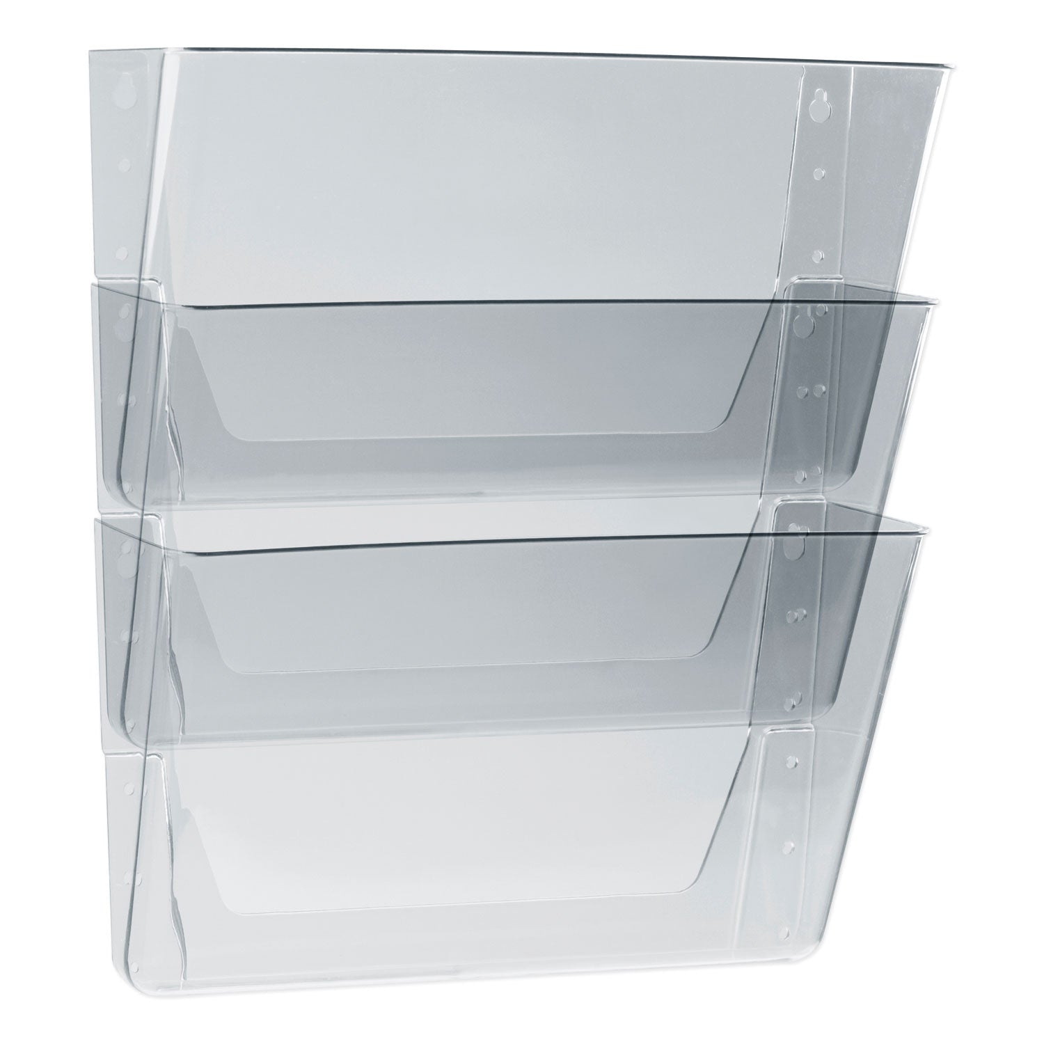 Storex Wall File, 3 Sections, Letter Size, 13" x 4" x 14",  Clear, 3/Set