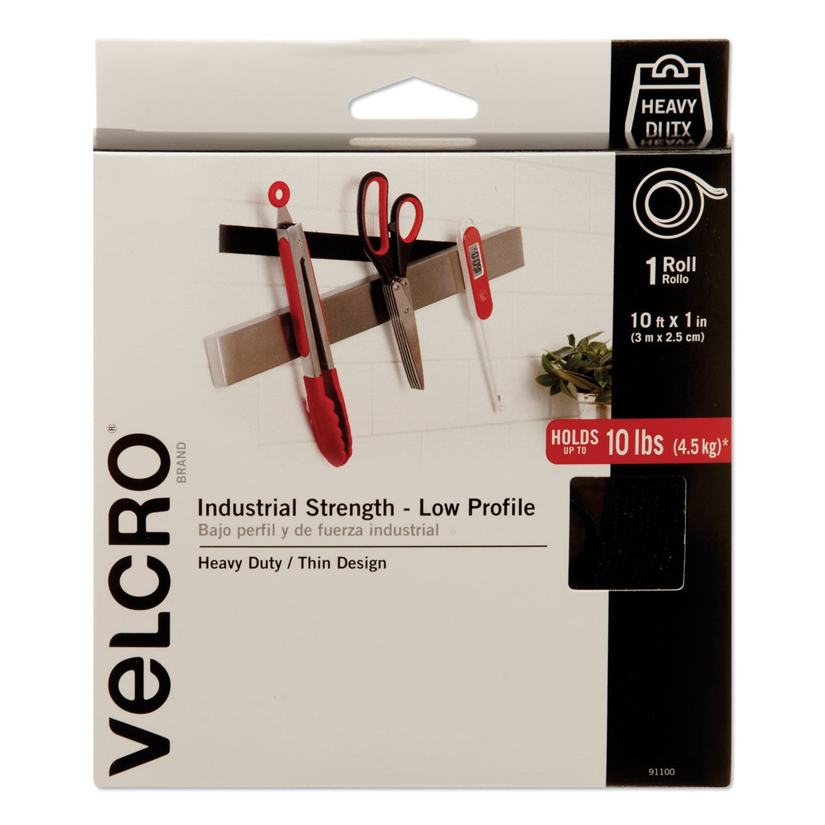 Low-Profile Heavy-Duty Fasteners | 1"x10' Black