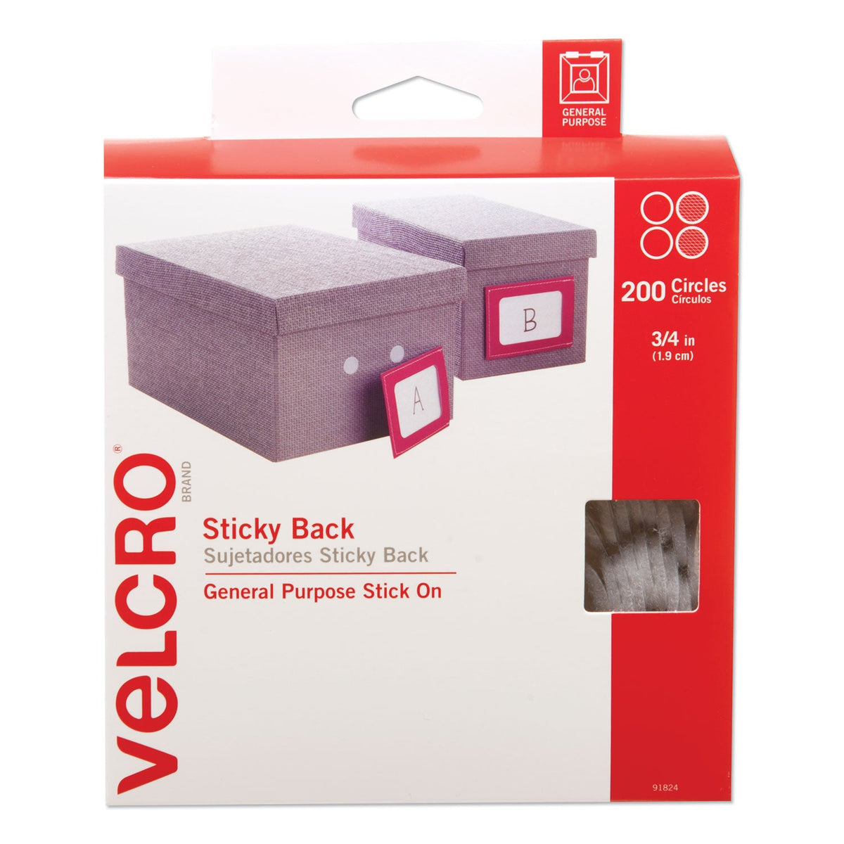 Sticky-Back Fastener Coins | White, 200/Box