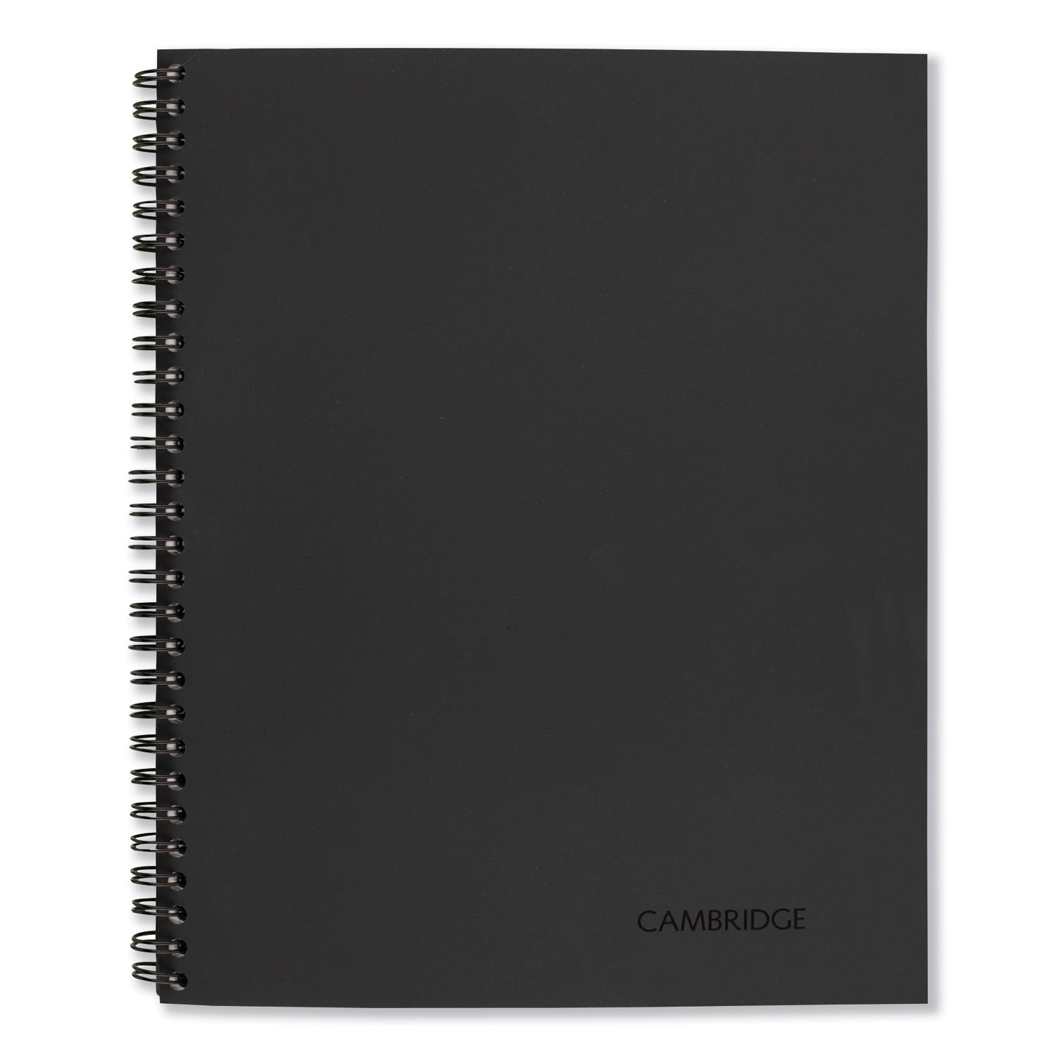 Cambridge® Wirebound Business Notebook, 1-Subject, Wide/Legal Rule, Black Linen Cover, (80) 9.5 x 6.63 Sheets