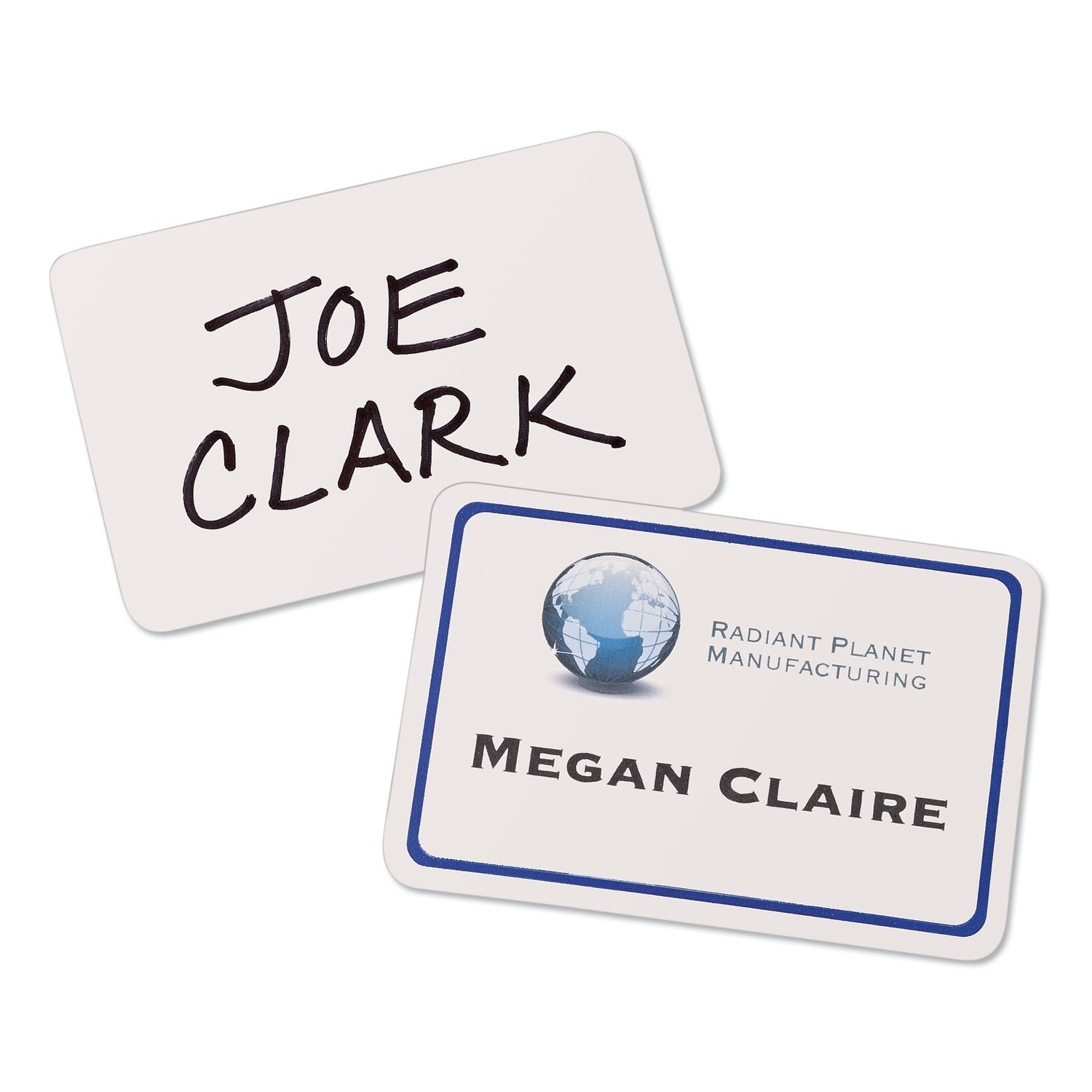 Avery® Flexible Adhesive Name Badge Labels, 3.38 X 2.33, White/blue Border, 40/pack