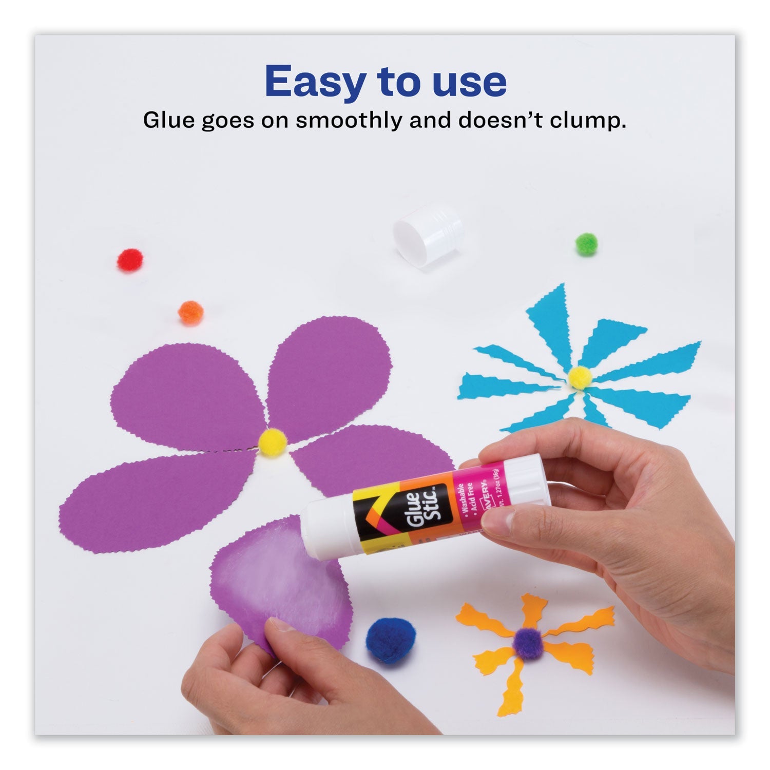 Avery® Permanent Glue Stic Value Pack, 1.27 Oz, Applies White, Dries Clear, 6/pack
