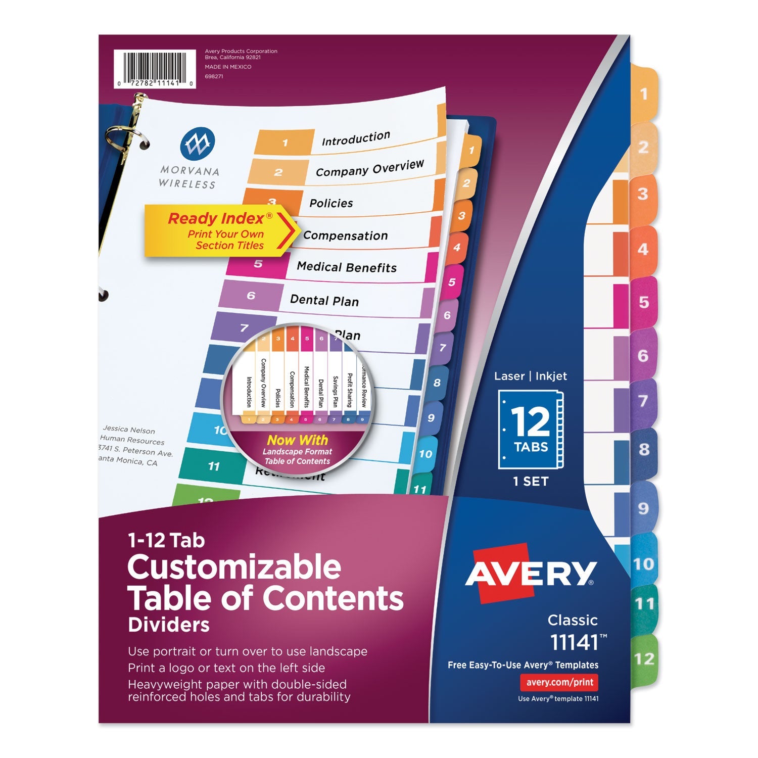 Customizable TOC Ready Index Dividers | 12-Tab