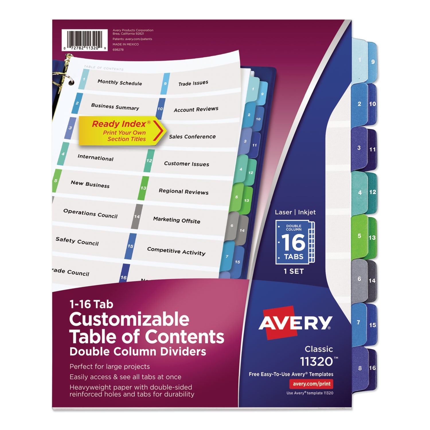 Customizable TOC Ready Index Dividers | 16-Tab
