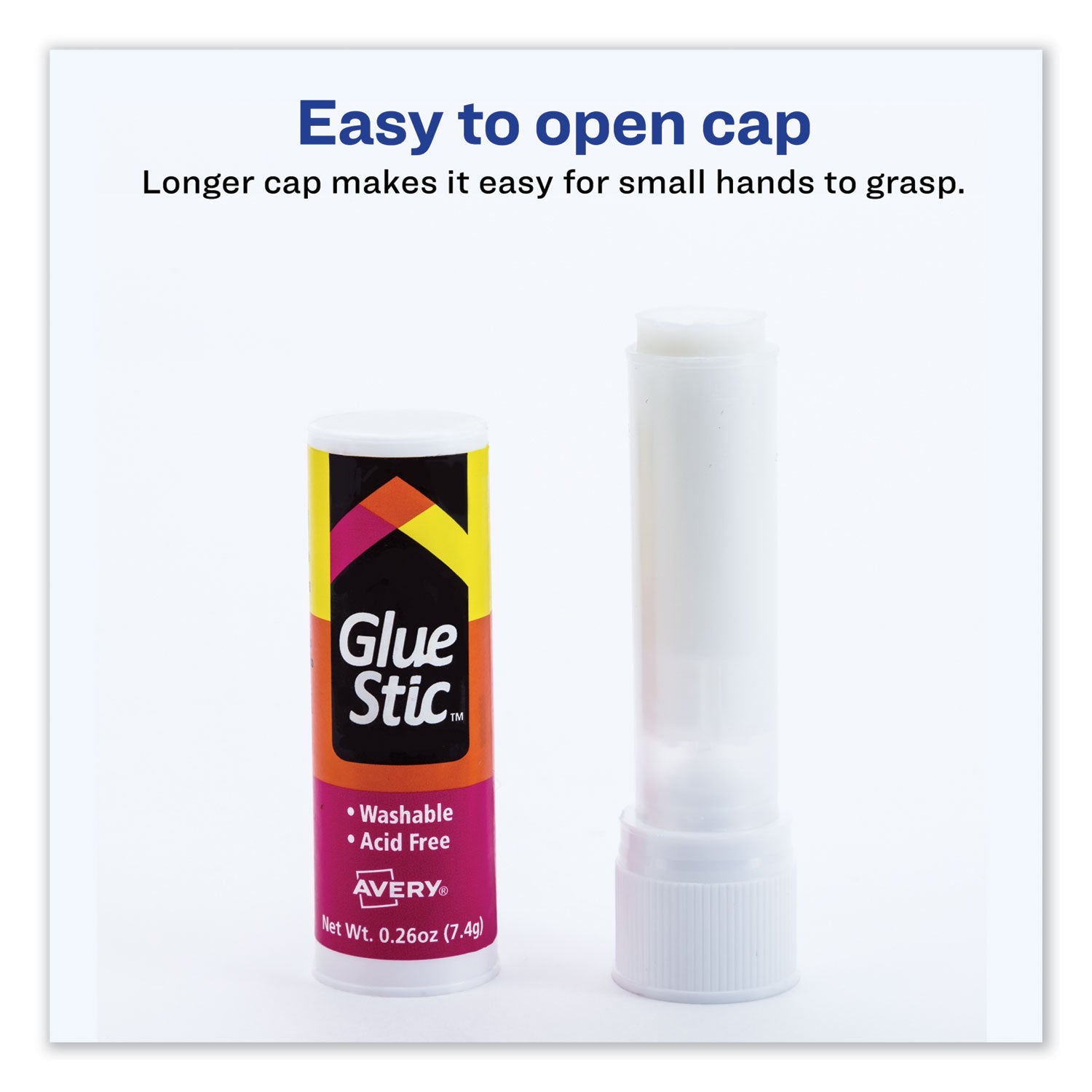 Avery® Permanent Glue Stic Value Pack, 0.26 Oz, Applies White, Dries Clear, 18/pack