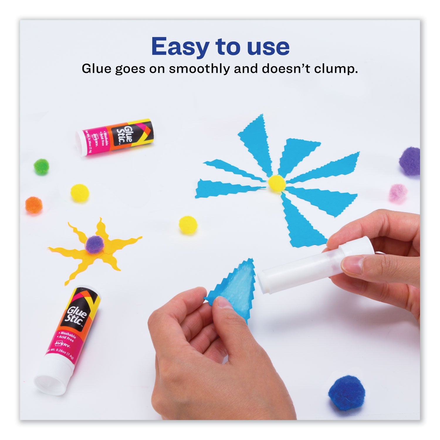 Avery® Permanent Glue Stic Value Pack, 0.26 Oz, Applies White, Dries Clear, 18/pack