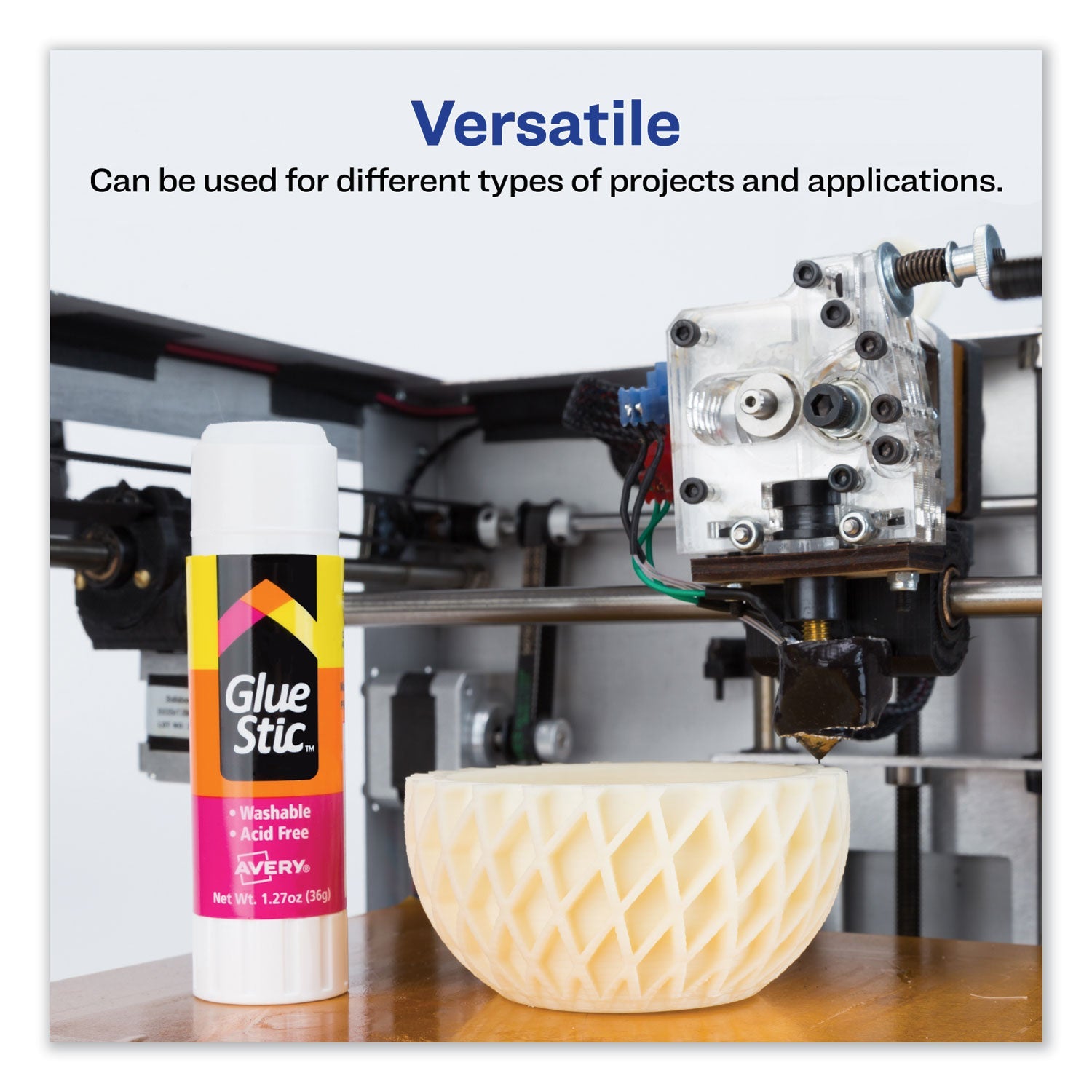 Avery® Permanent Glue Stic Value Pack, 1.27 Oz, Applies White, Dries Clear, 6/pack