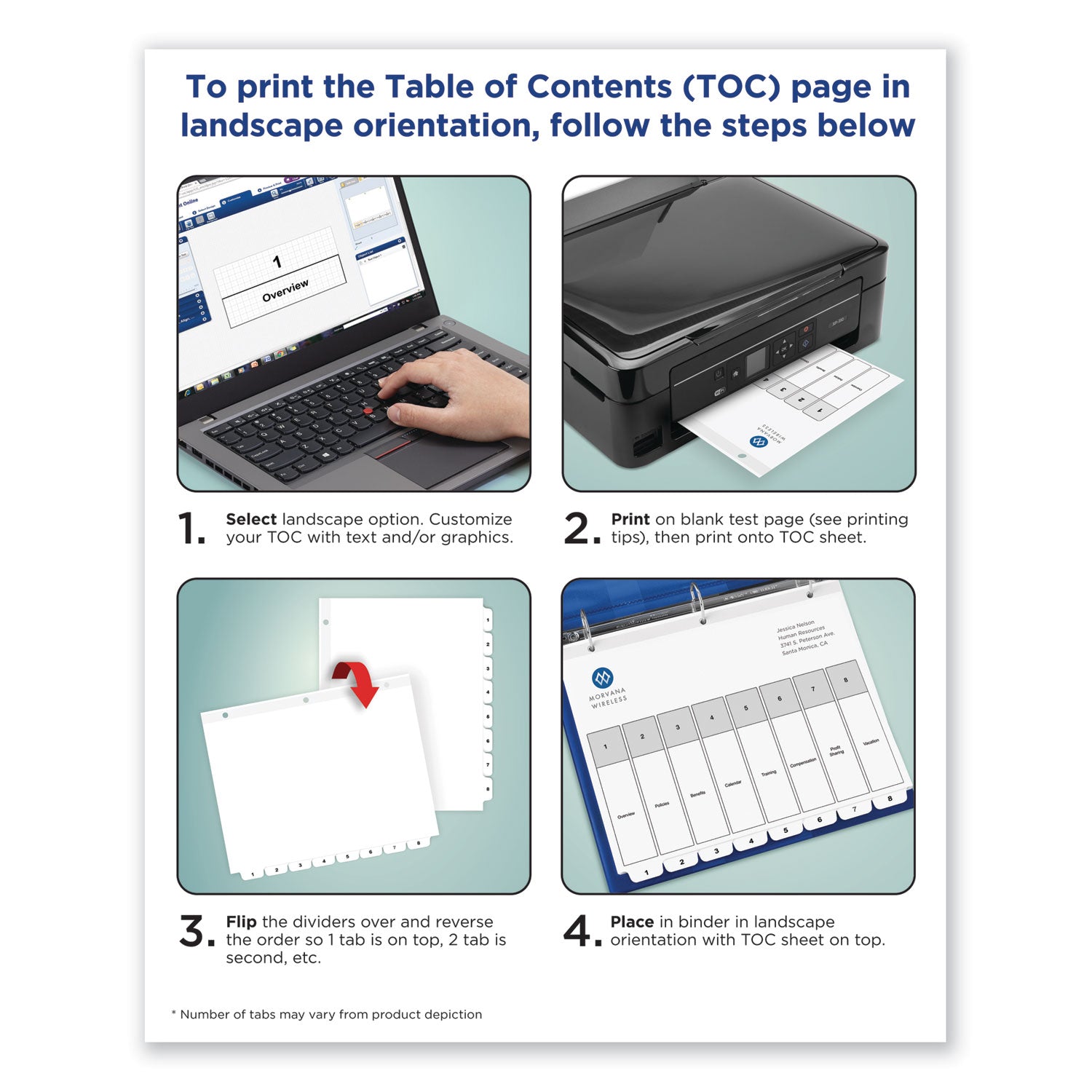 Avery® Customizable TOC Ready Index Black and White Dividers, 12-Tab, Jan. to Dec., 11 x 8.5, 1 Set
