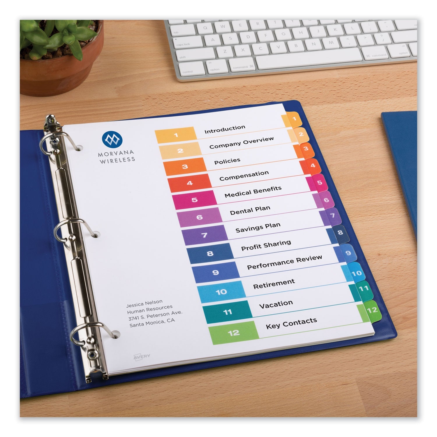 Avery® Customizable Table Of Contents Ready Index Dividers With Multicolor Tabs, 12-Tab, 1 To 12, 11 X 8.5, White, 3 Sets