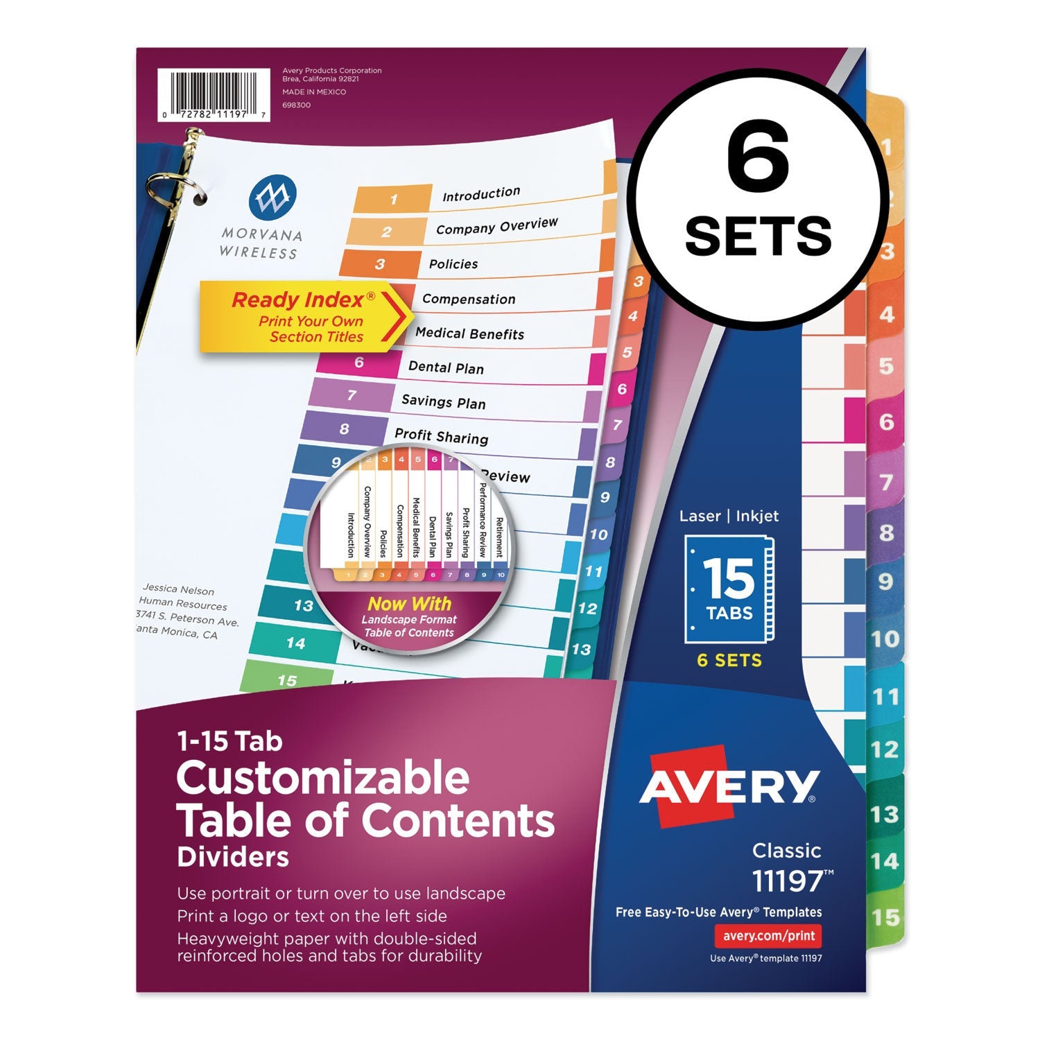 Customizable TOC Ready Index Dividers | 15-Tab