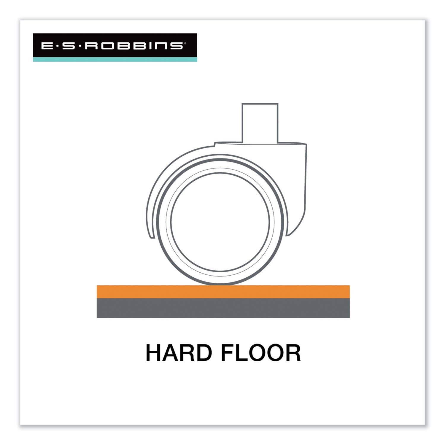 ES Robbins® EverLife Chair Mat for Hard Floors, Heavy Use, Rectangular with Lip, 45 x 53, Clear
