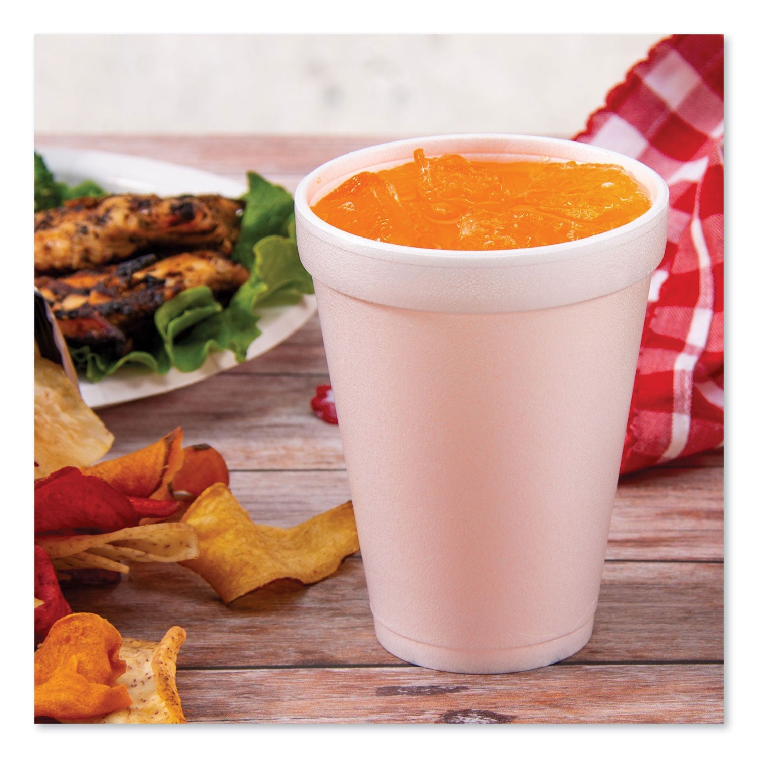 Dart® Foam Drink Cups, 12 Oz, White, 25/bag, 40 Bags/carton