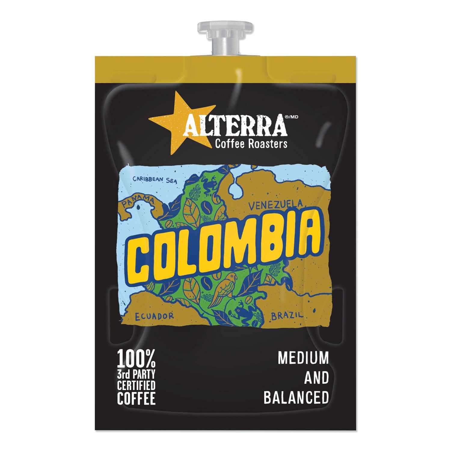 ALTERRA® Coffee Freshpack Pods, Colombia, Medium Roast, 0.28 Oz, 100/carton