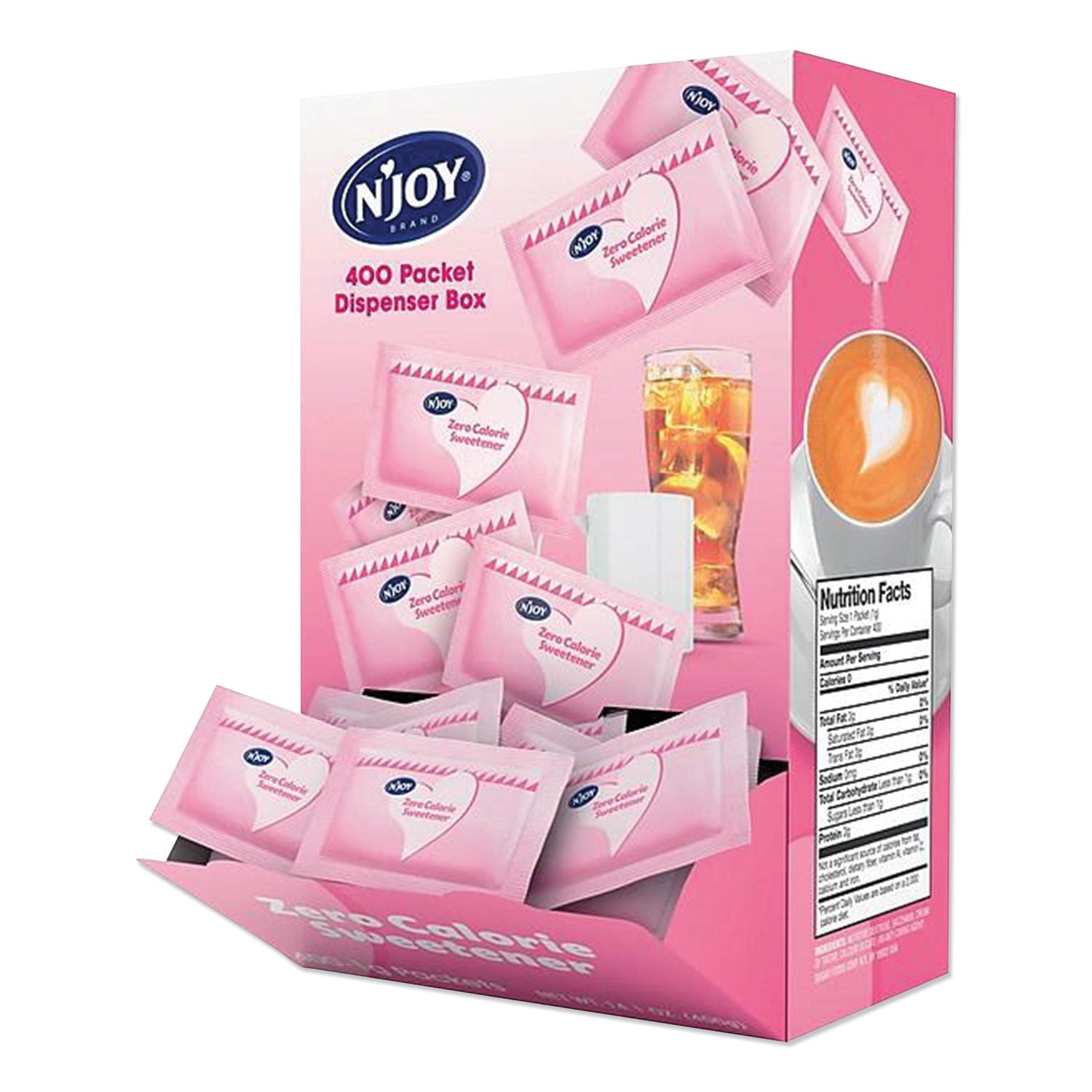 N'Joy Pink Saccharin Artificial Sweetener, 0.04 oz Packet, 400/Box