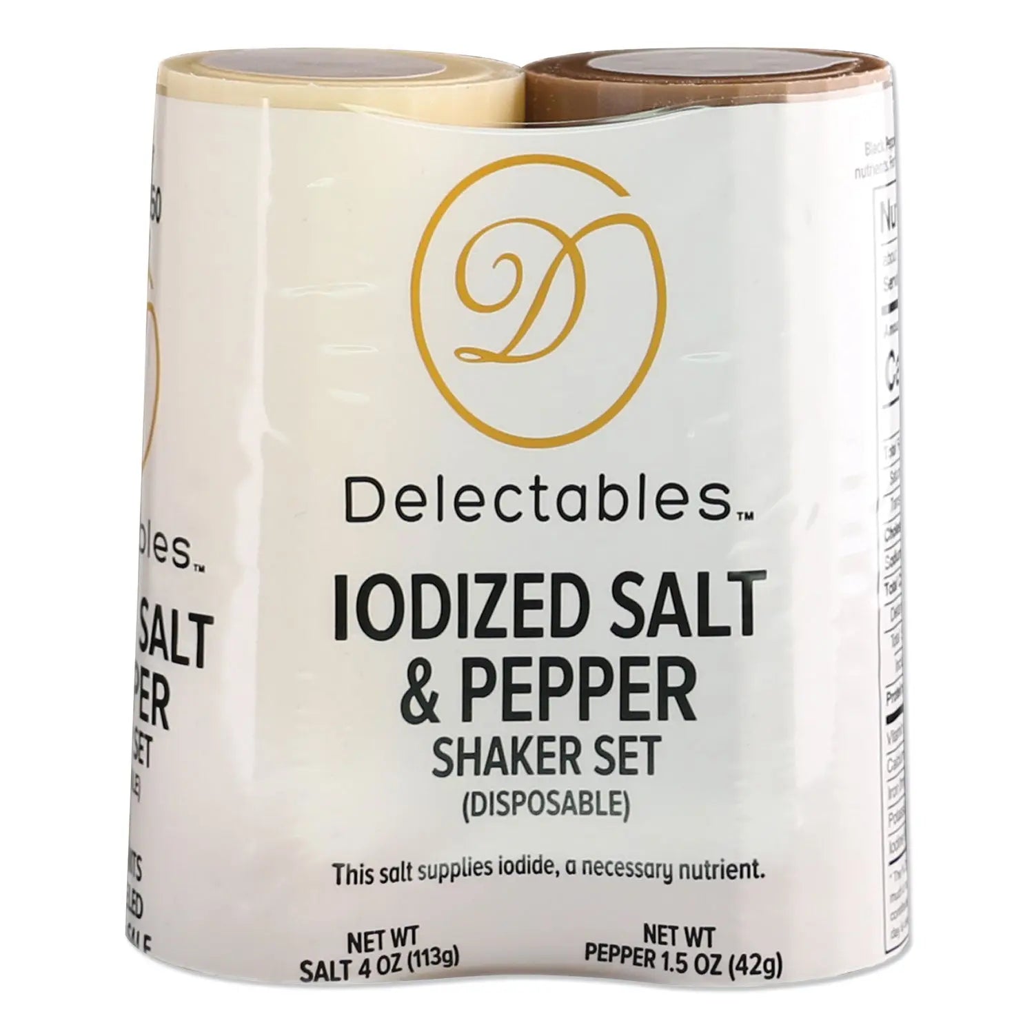 Delectables® Salt And Pepper Shaker Combo, 4 Oz Salt Dispenser And 1.5 Oz Pepper Dispenser
