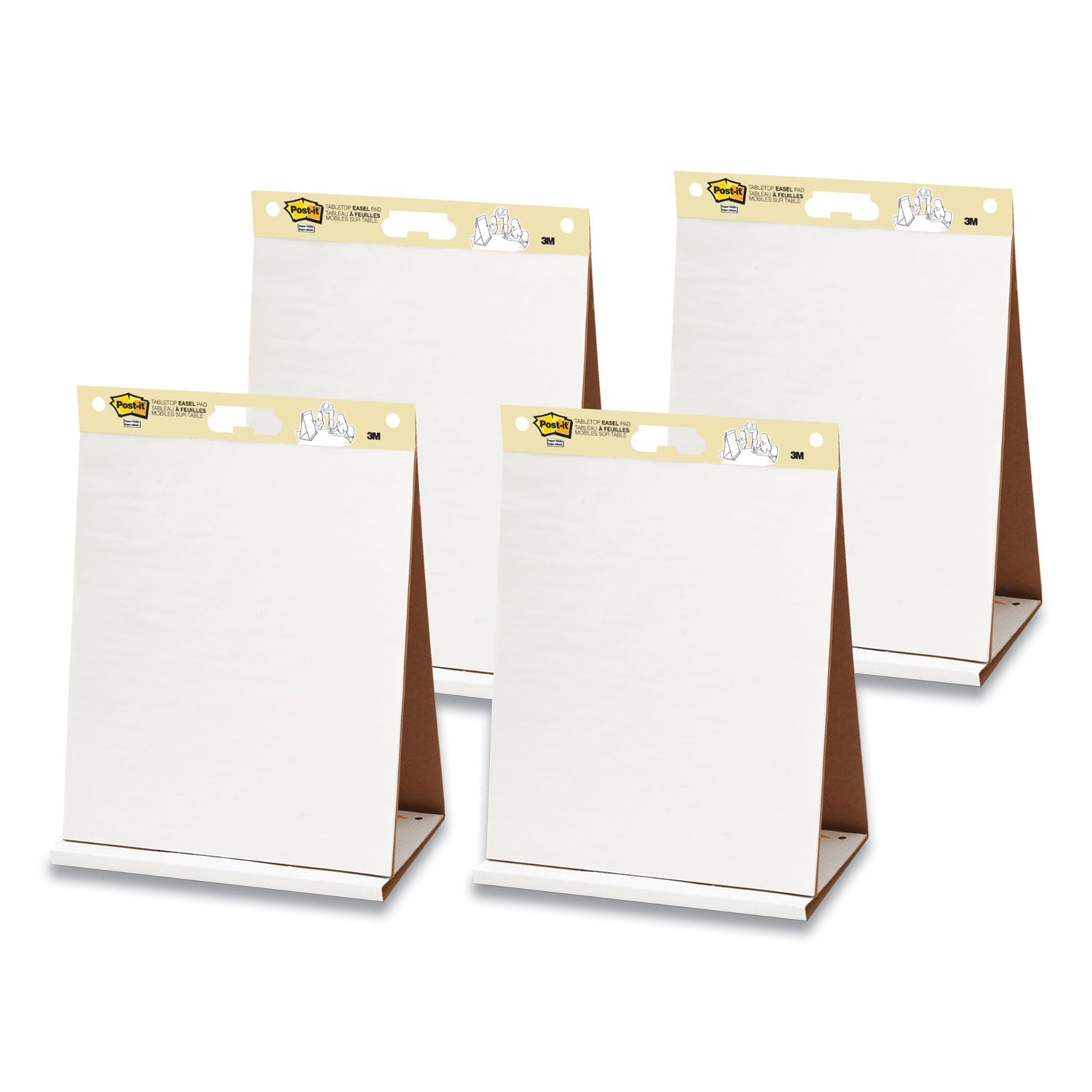 Post-it® Easel Pads Super Sticky Original Tabletop Easel Pad with Self-Stick Sheets, Unruled, 20 x 23, White, 20 Sheets, 4/Pack