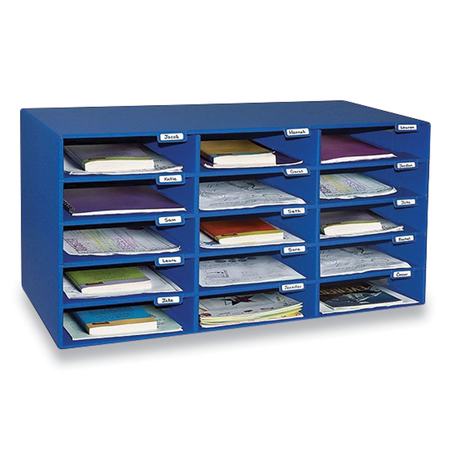 Corrugated Mailbox | 15-Slot, Blue, Classroom