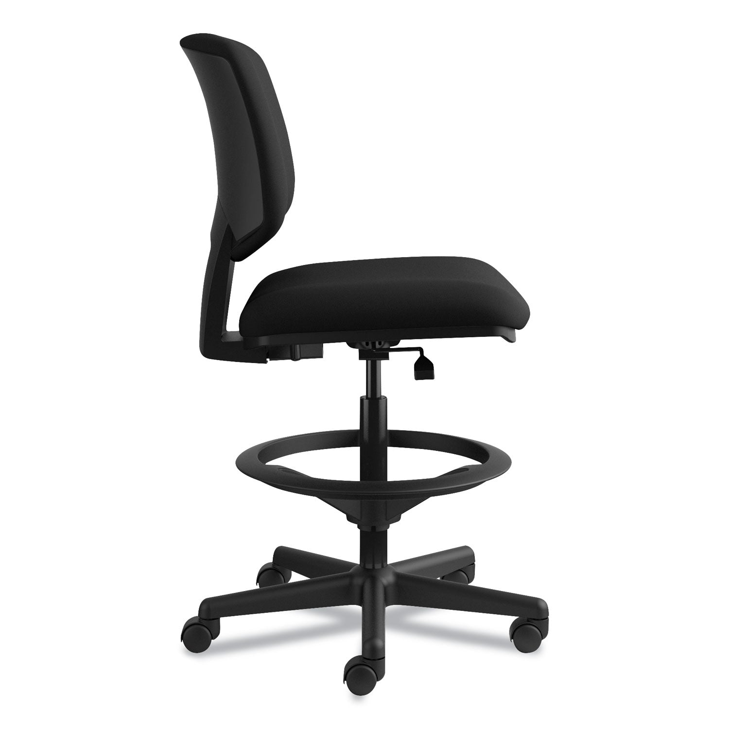 HON® Volt Series Adjustable Task Stool, Supports Up To 275 Lb, 22.88" To 32.38" Seat Height, Black