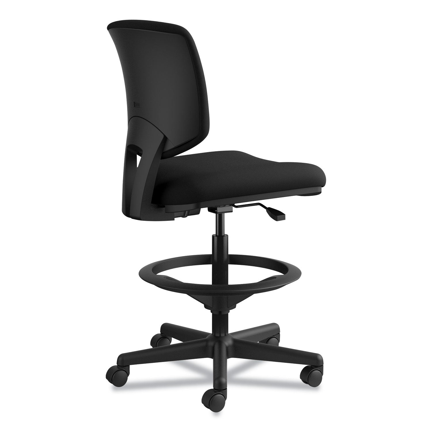 HON® Volt Series Adjustable Task Stool, Supports Up To 275 Lb, 22.88" To 32.38" Seat Height, Black