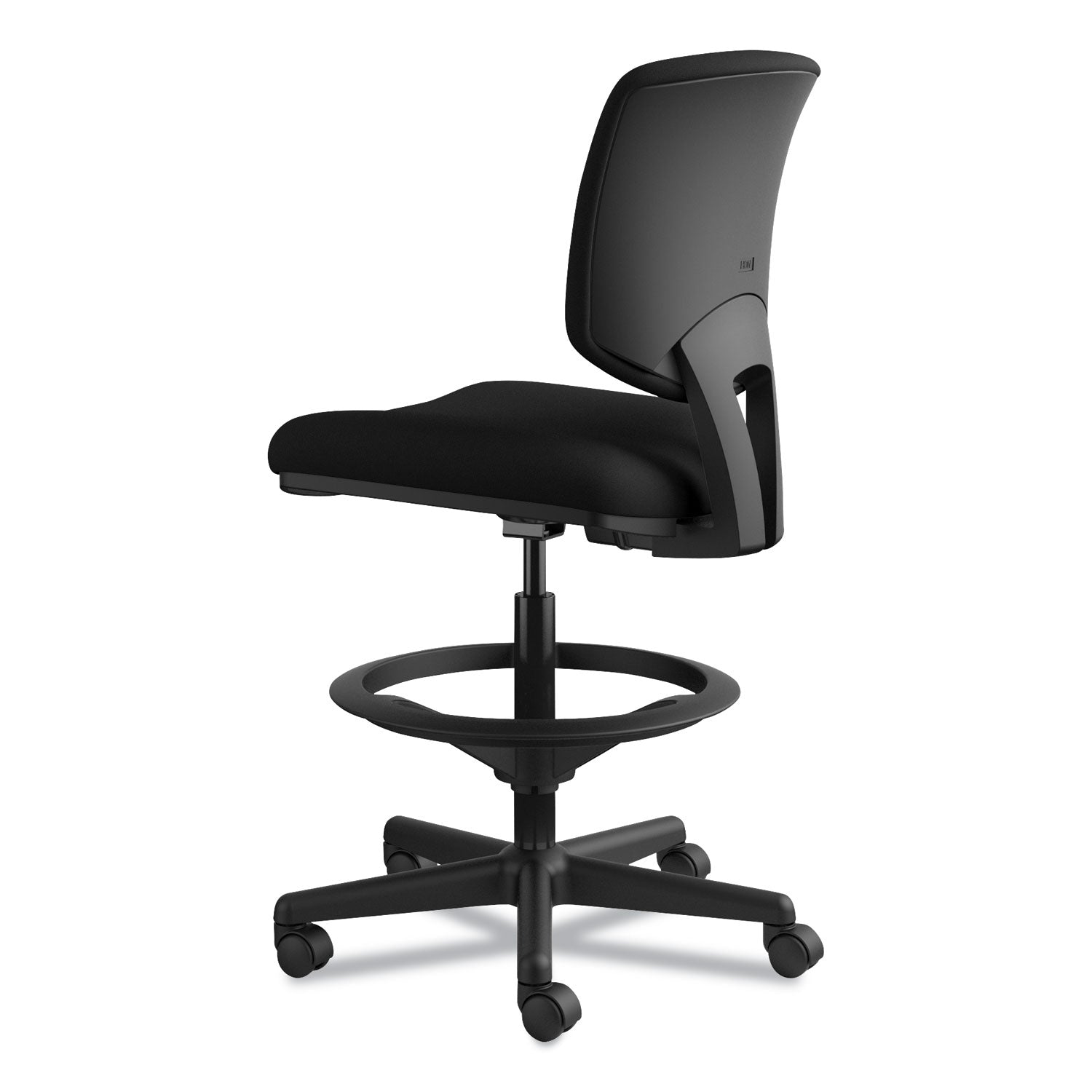 HON® Volt Series Adjustable Task Stool, Supports Up To 275 Lb, 22.88" To 32.38" Seat Height, Black