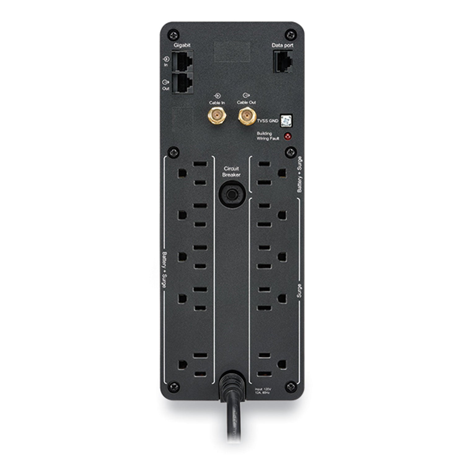 APC® BN1500M2 Back-UPS PRO BN Series Battery Backup System, 10 Outlets, 1,500 VA, 1,080 J