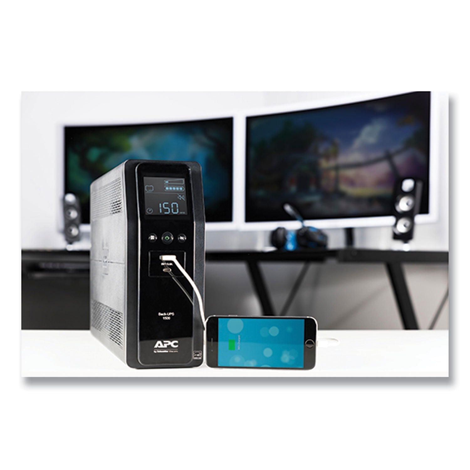 APC® BN1500M2 Back-UPS PRO BN Series Battery Backup System, 10 Outlets, 1,500 VA, 1,080 J