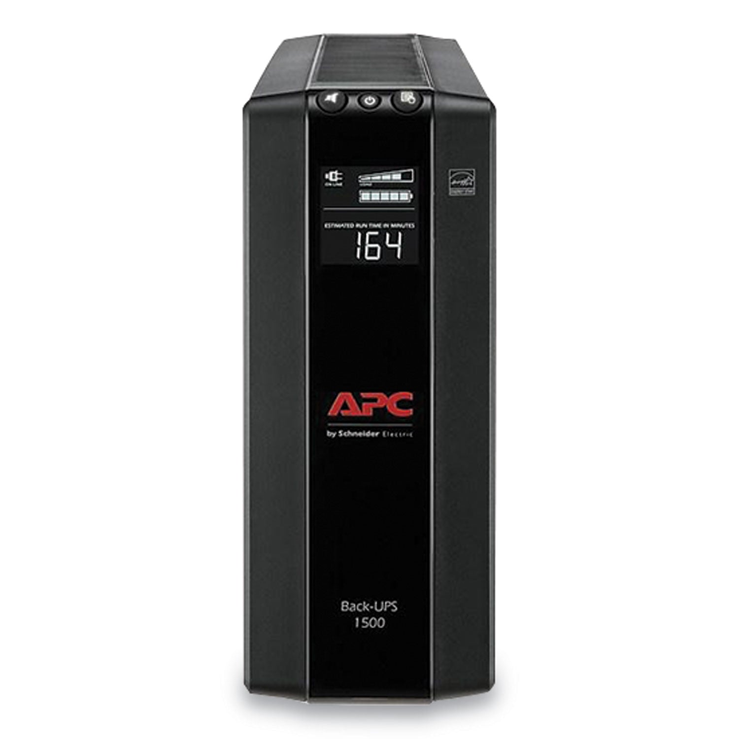 APC® BX1500M Back-UPS PRO BX Series Compact Tower Battery Backup System, 10 Outlets, 1,500 VA, 789 J