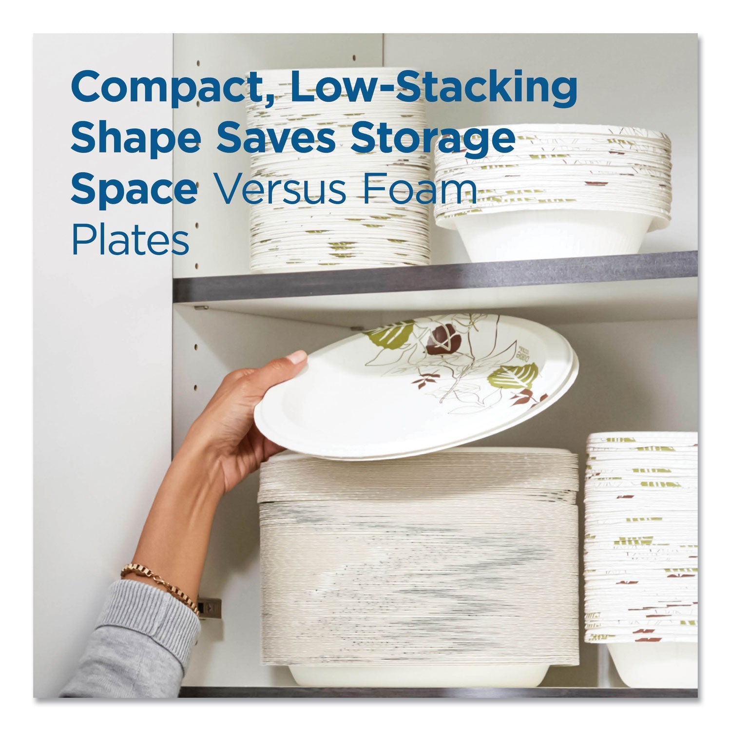 Dixie® Pathways Soak Proof Shield Heavyweight Paper Plates, Wisesize, 8.5" Dia, Green/burgundy, 500/carton