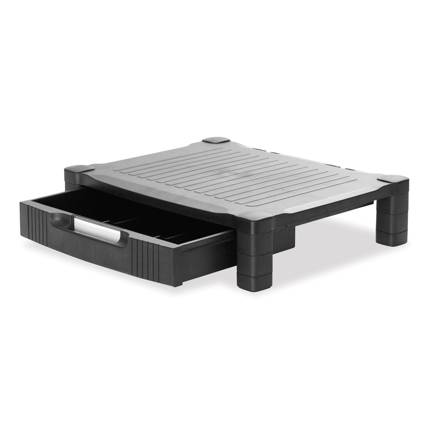 Mind Reader Monitor Stand Riser with Drawer, 17" x 13" x 3.75", Black, Supports 22 lbs