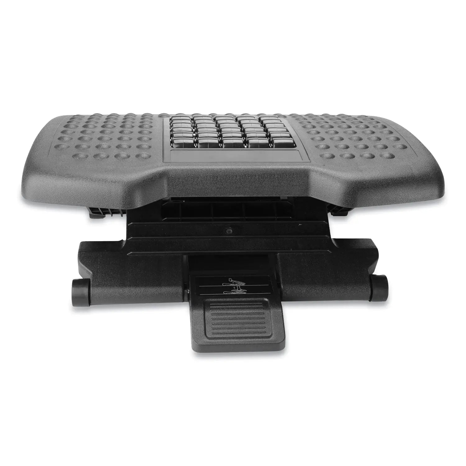 Mind Reader Adjustable Height Footrest with Rollers for Massage, 18w x 14d x 4.25h, Black