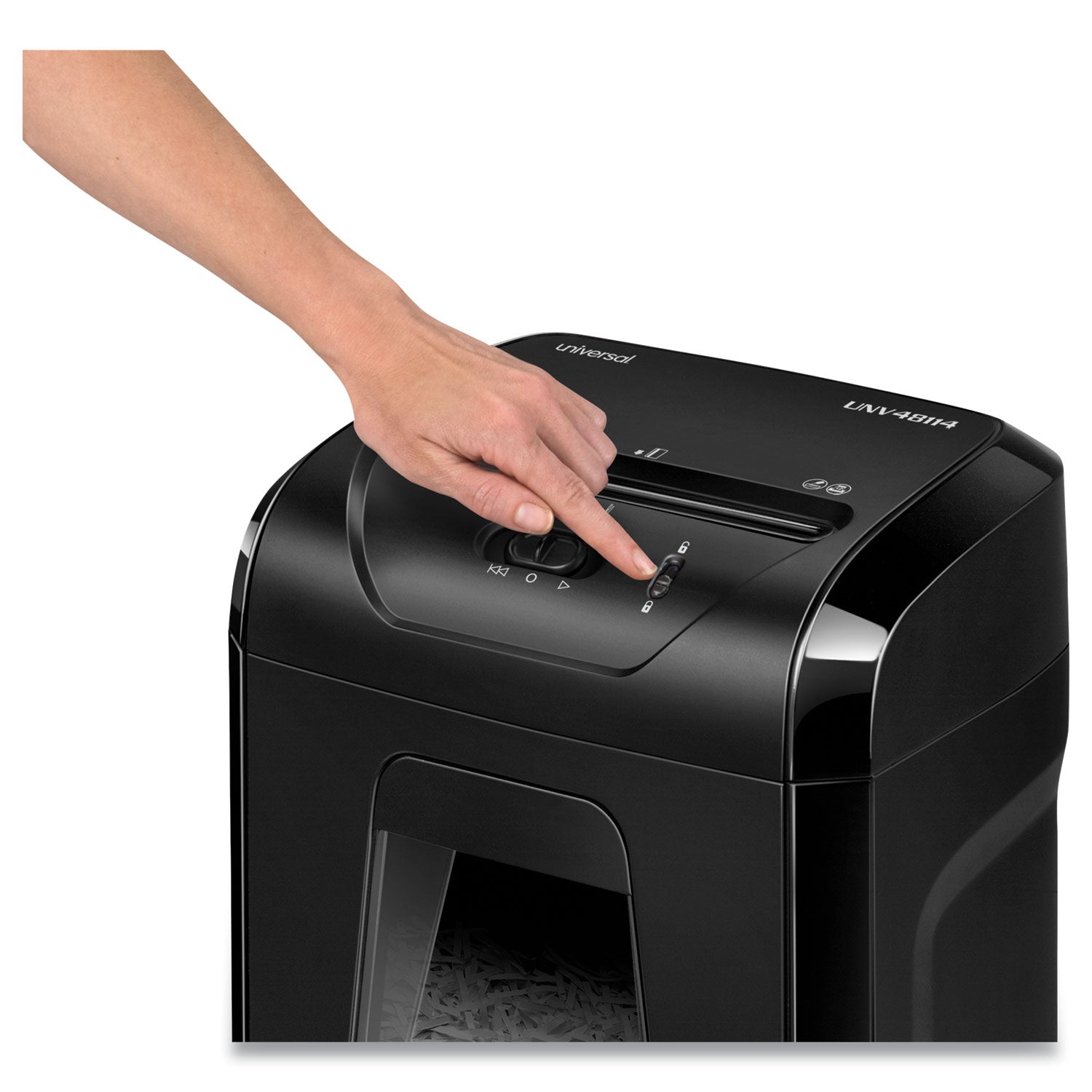 Universal® 48114 Medium-Duty Cross-Cut Shredder, 14 Manual Sheet Capacity