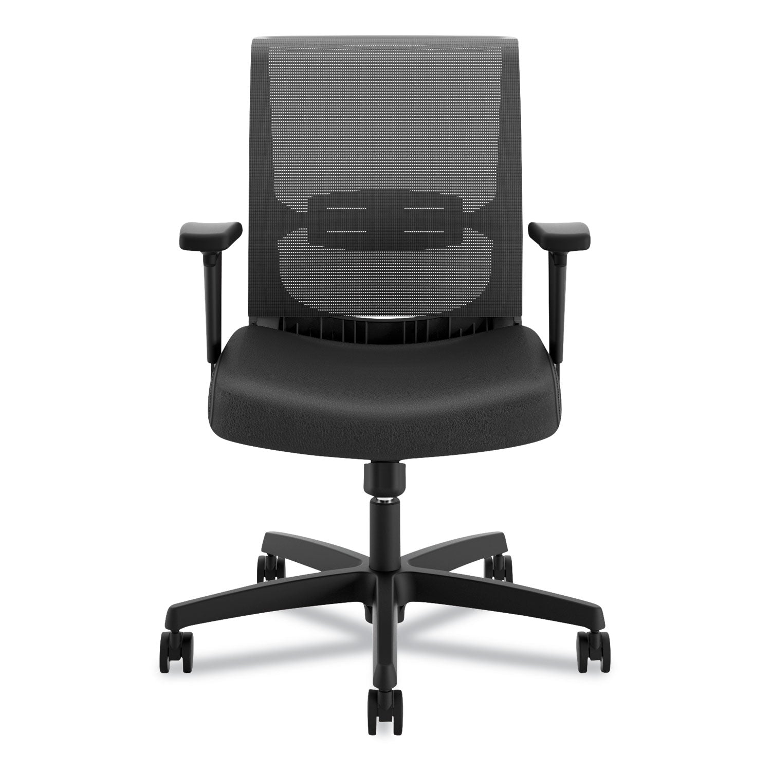 HON® Convergence Mid-Back Task Chair, Swivel-Tilt, Supports Up To 275 Lb, 15.75" To 20.13" Seat Height, Black