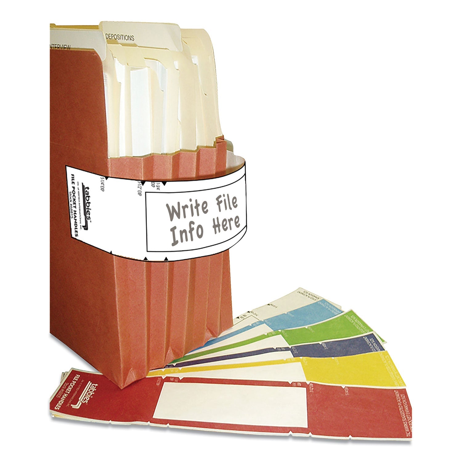 File Pocket Handles | White, 48/Pack, Tabbies®
