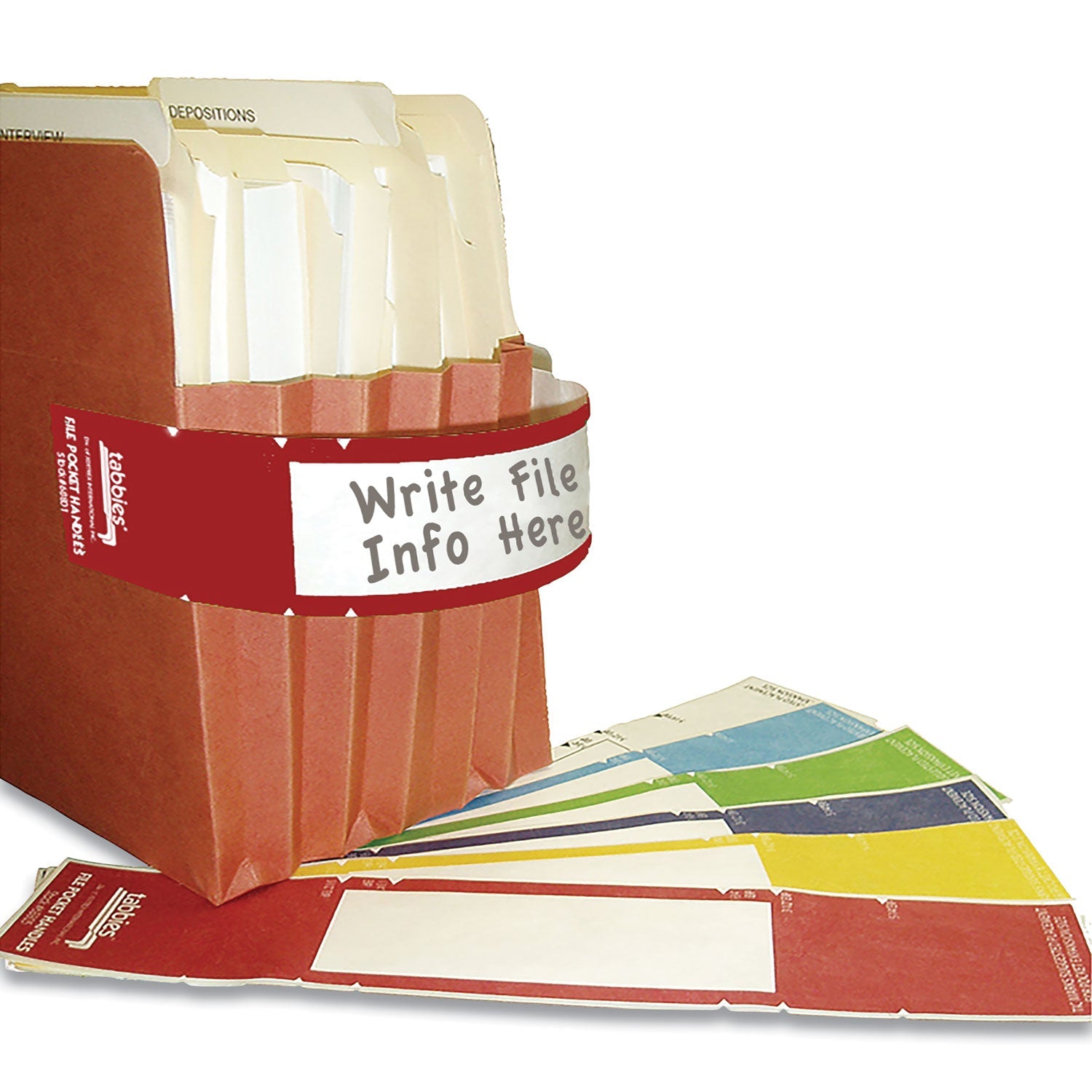 File Pocket Handles | Red, 48/Pack, Tabbies®