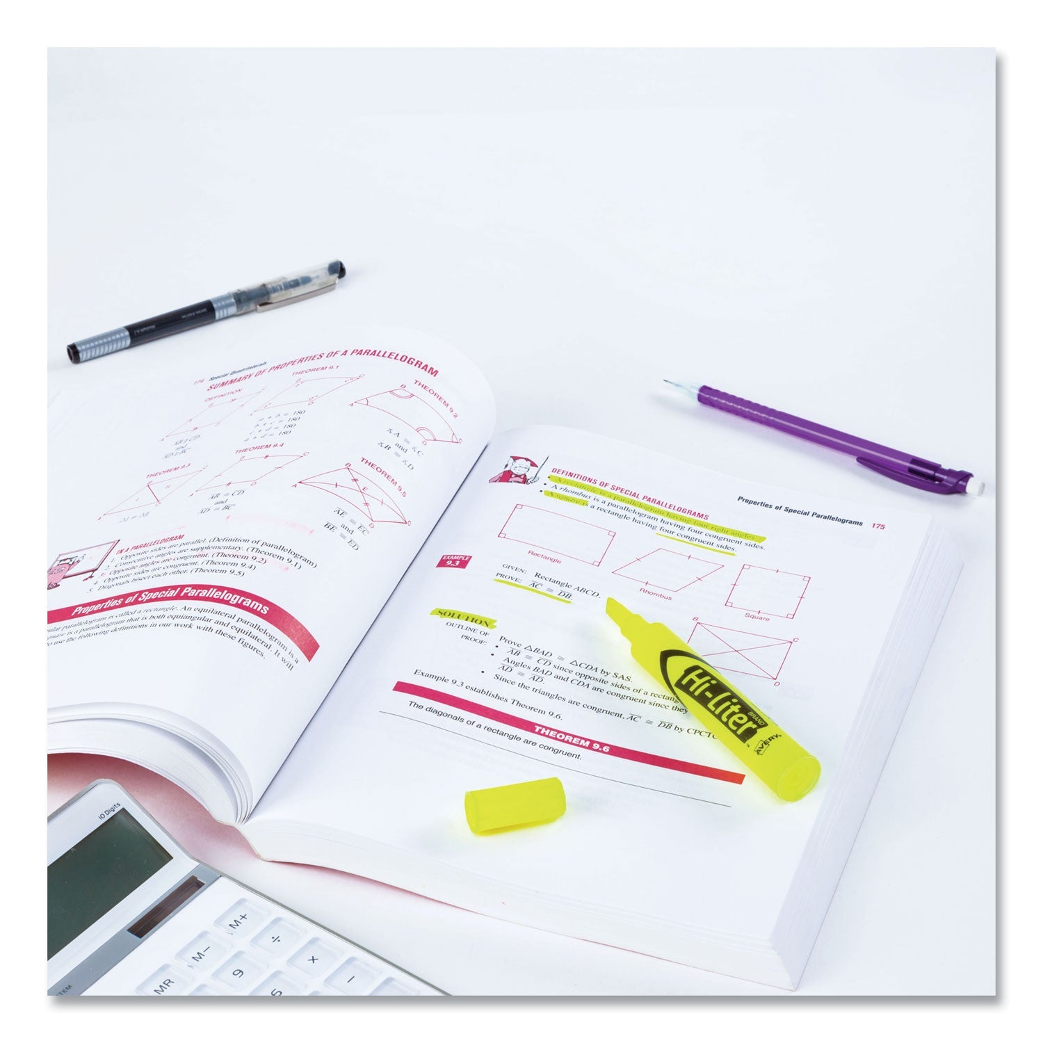 Avery® Hi-Liter Desk-Style Highlighters, Fluorescent Yellow Ink, Chisel Tip, Yellow/black Barrel, Dozen