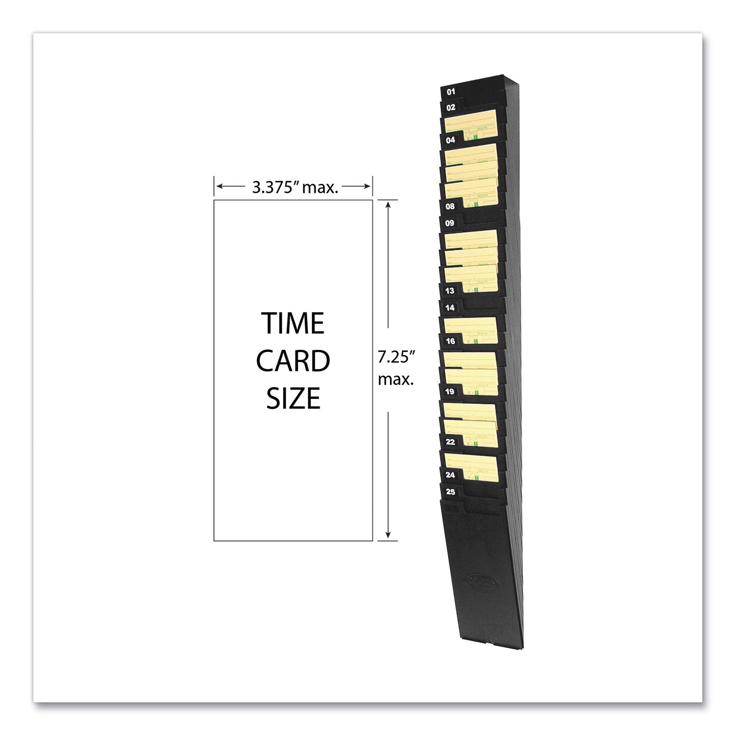 Lathem® Time Time Card Rack For 7" Cards, 25 Pockets, Abs Plastic, Black