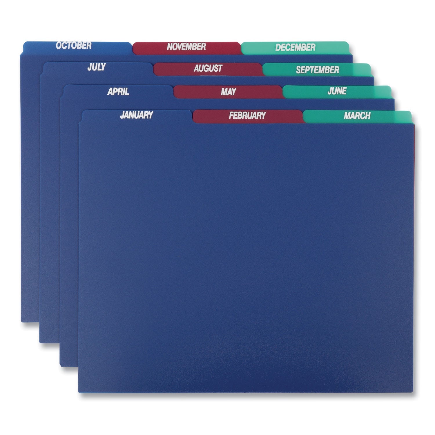 Poly Top Tab File Guides | Jan-Dec, Assorted