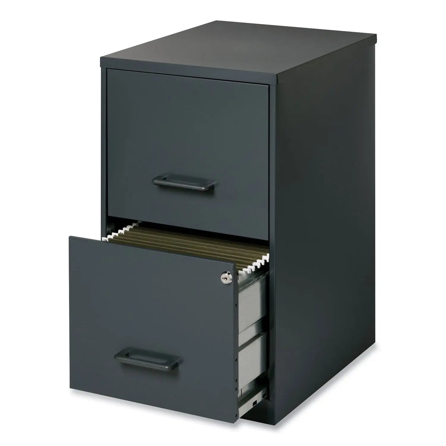 Office Designs Two-Drawer Vertical File Cabinet, 2 Letter-Size File Drawers, Graphite, 14.25" X 18" X 24.5"