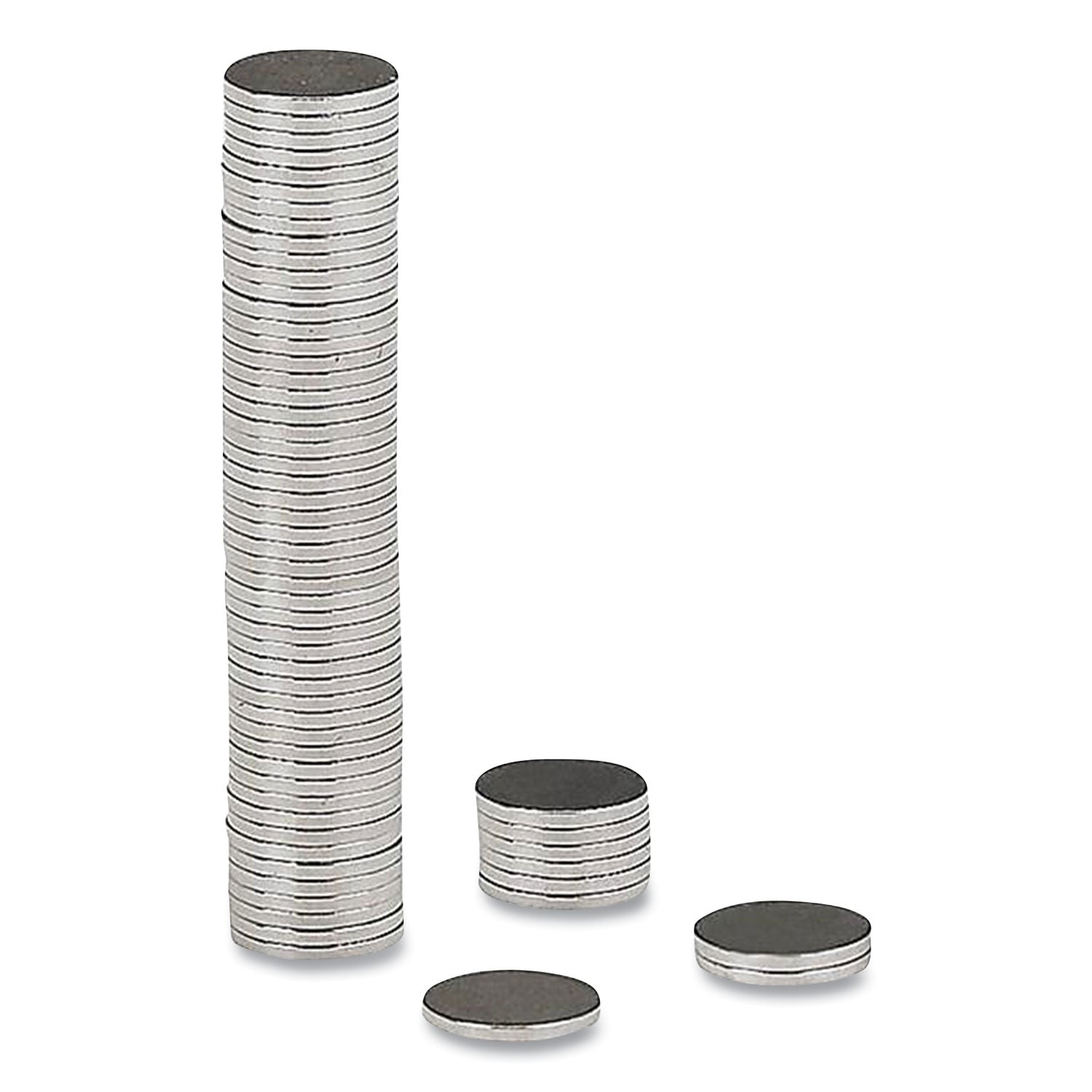 Quartet® Matrix Magnets, Circles, Silver, 0.38" Diameter, 50/Pack